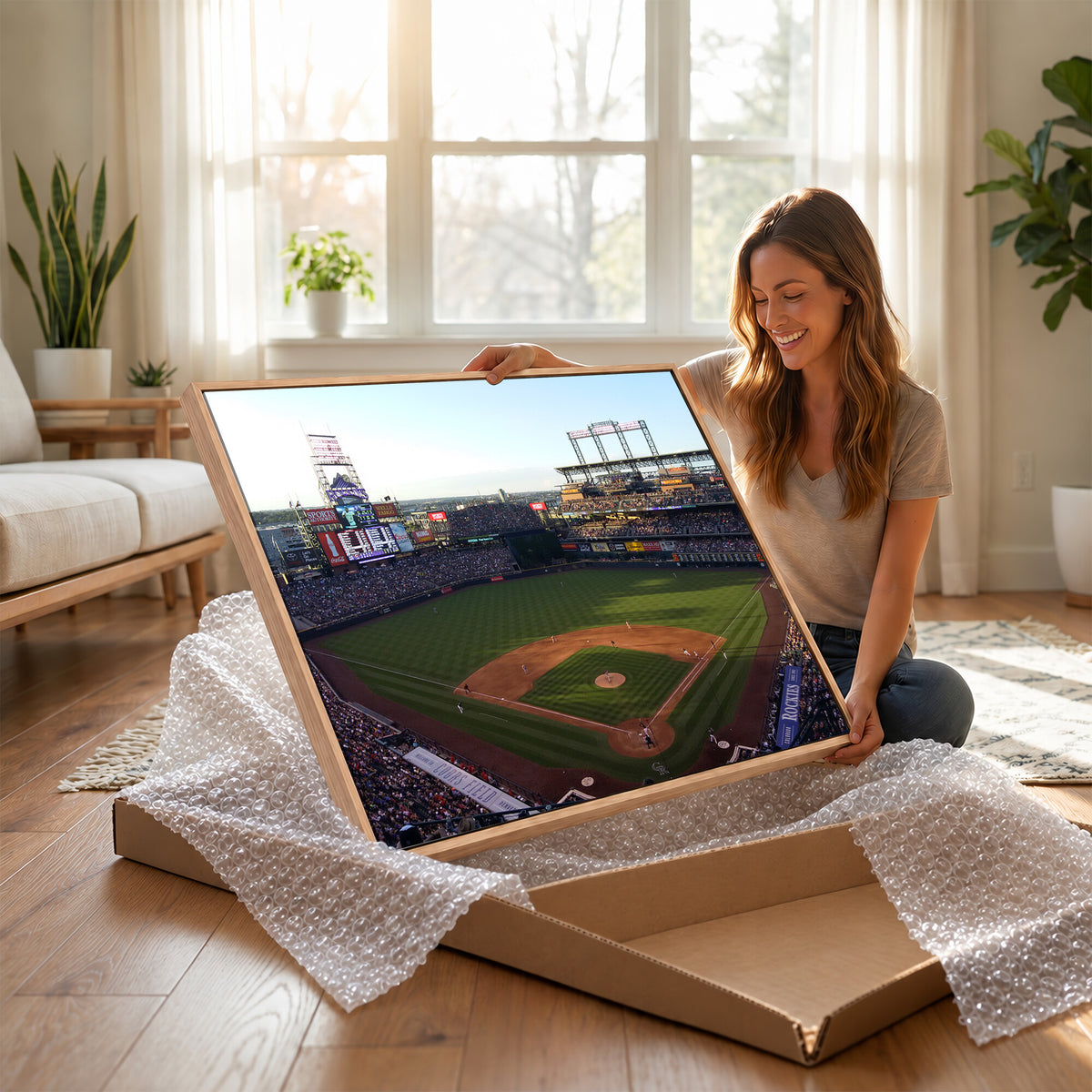 21638-MGV-CV-36X24 - Colorado Rockies Coors Field Wall Art Canvas Print, MLB Baseball Stadium