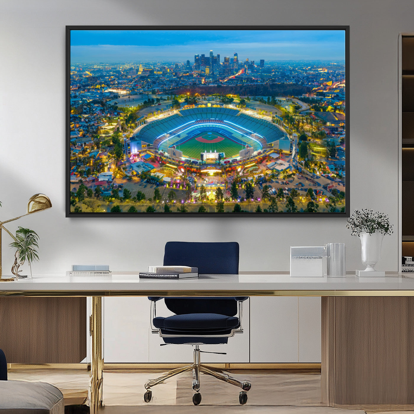 MGV-FC-36X24 - Los Angeles Dodgers Wall Art Canvas, Dodger Stadium Wall Art Canvas Print - MLB Baseball Stadium