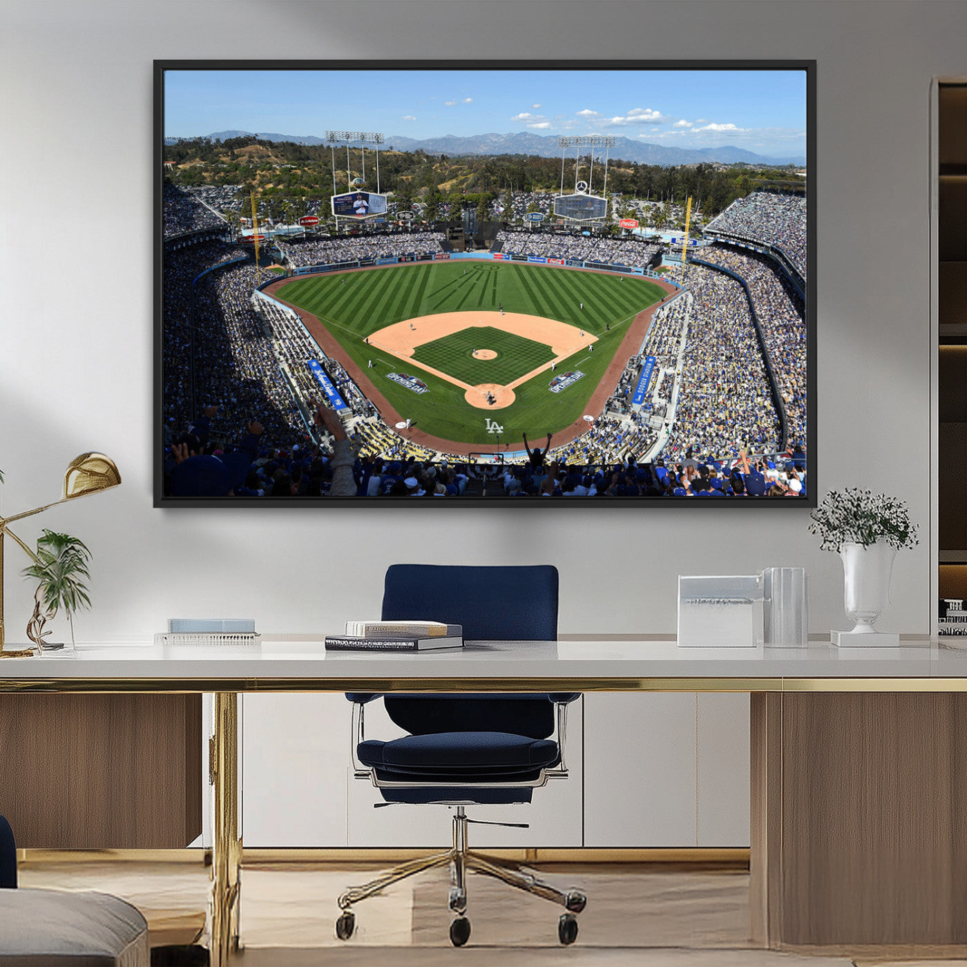 MGV-FC-36X24 - Los Angeles Dodgers Dodger Stadium Wall Art Canvas Print - MLB Baseball Stadium Wall Art Canvas