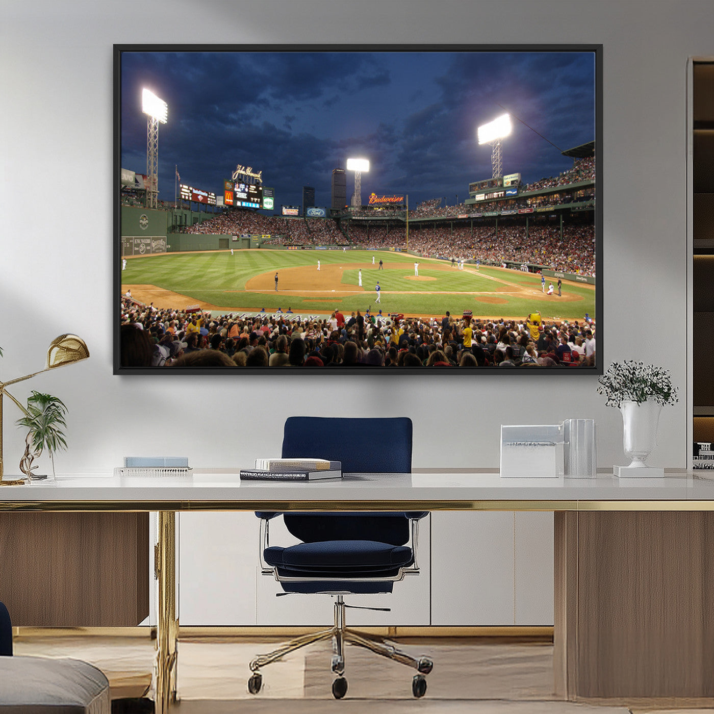 MGV-FC-36X24 - Boston Red Sox Baseball Team Print Canvas - Massachusetts Fenway Park Stadium Wall Art Canvas Print