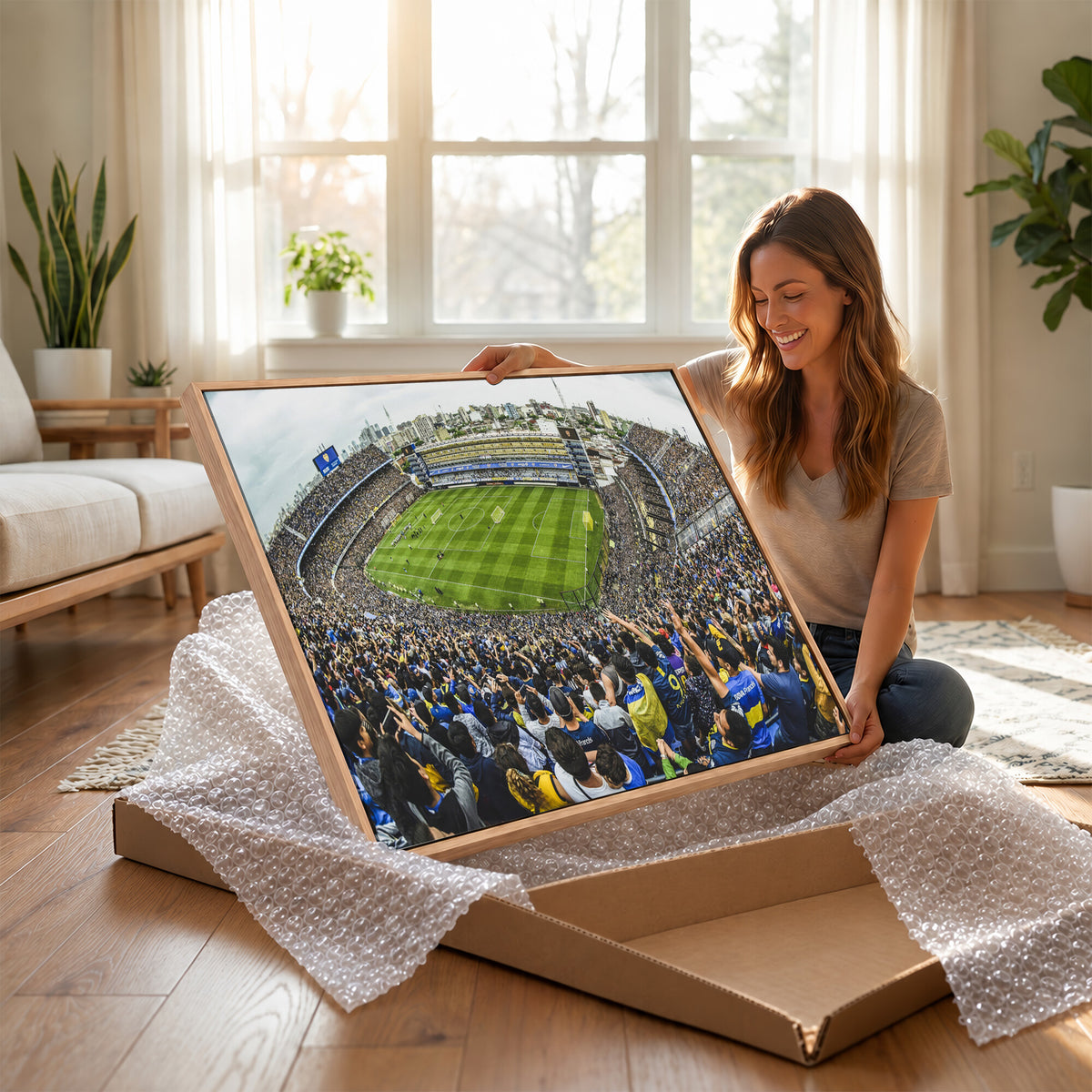 63839-MGV-CV-36X24 - Boca Juniors Soccer Team Print Wall Art, Buenos Aires Bombonera Stadium