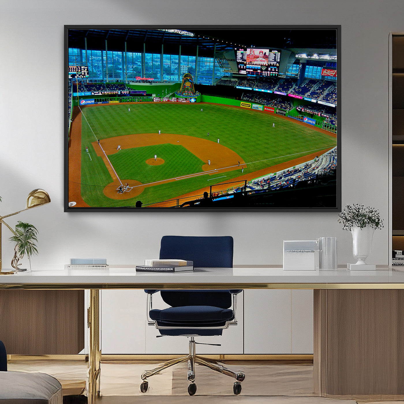 MGV-FC-36X24 - Miami Marlins Baseball Team Print - Miami LoanDepot Park Stadium Wall Art Canvas Print