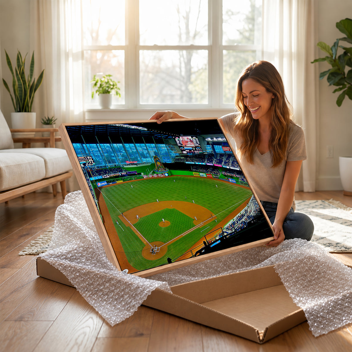 51207-MGV-CV-36X24 - Miami Marlins Baseball Team Print, Miami LoanDepot Park