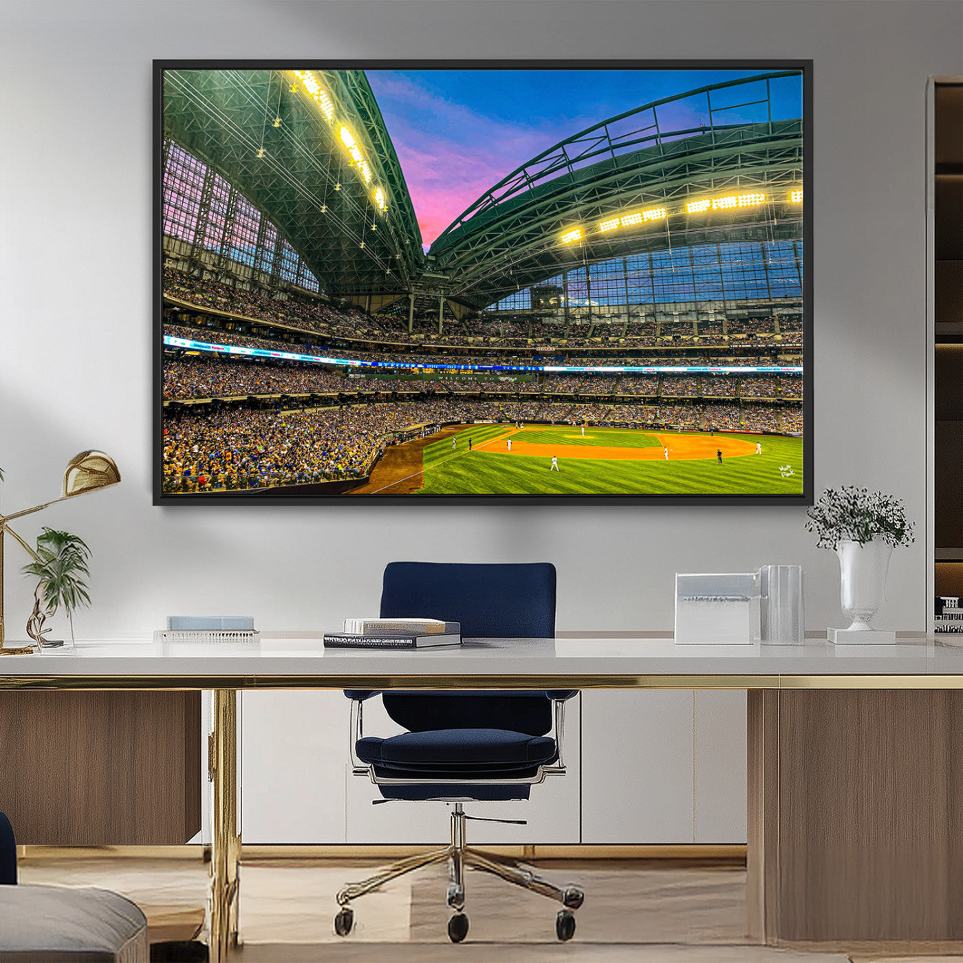 MGV-FC-36X24 - Milwaukee Brewers Baseball Team Print Canvas- American Family Field Stadium Wall Art Canvas Print