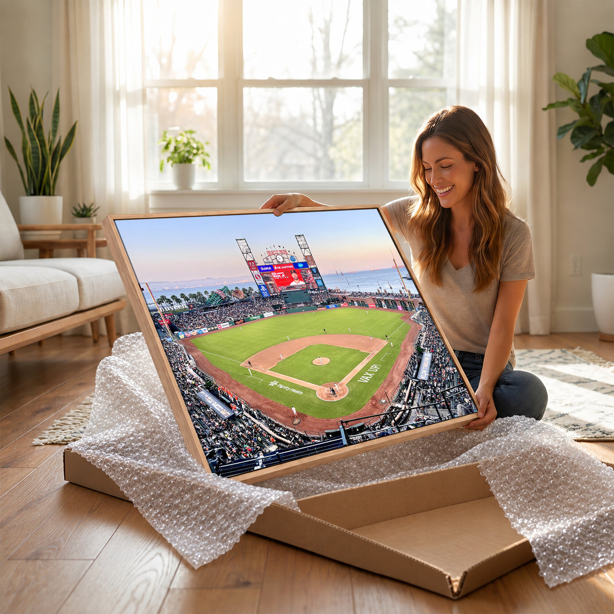 16055-MGV-CV-36X24 - San Francisco Giants Baseball Team Print, Oracle Park