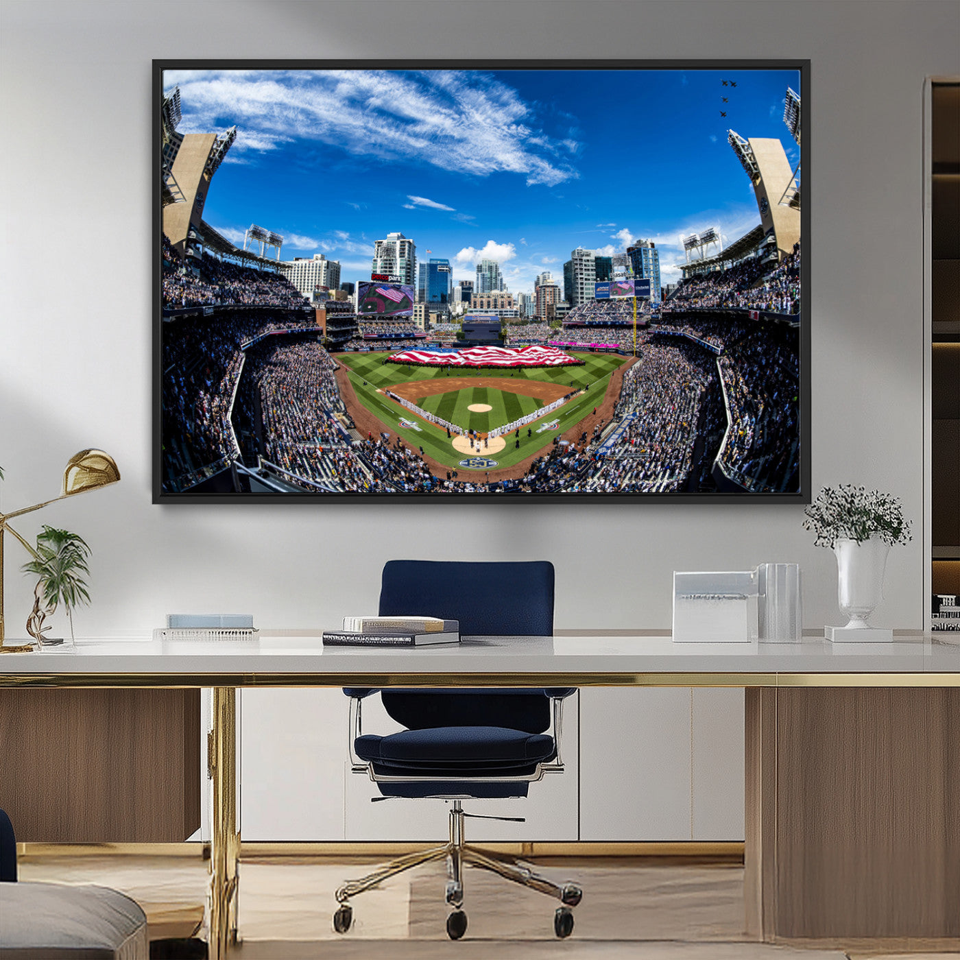 MGV-FC-36X24 - San Diego Padres Baseball Team Print - Petco Park Stadium Wall Art Canvas Print