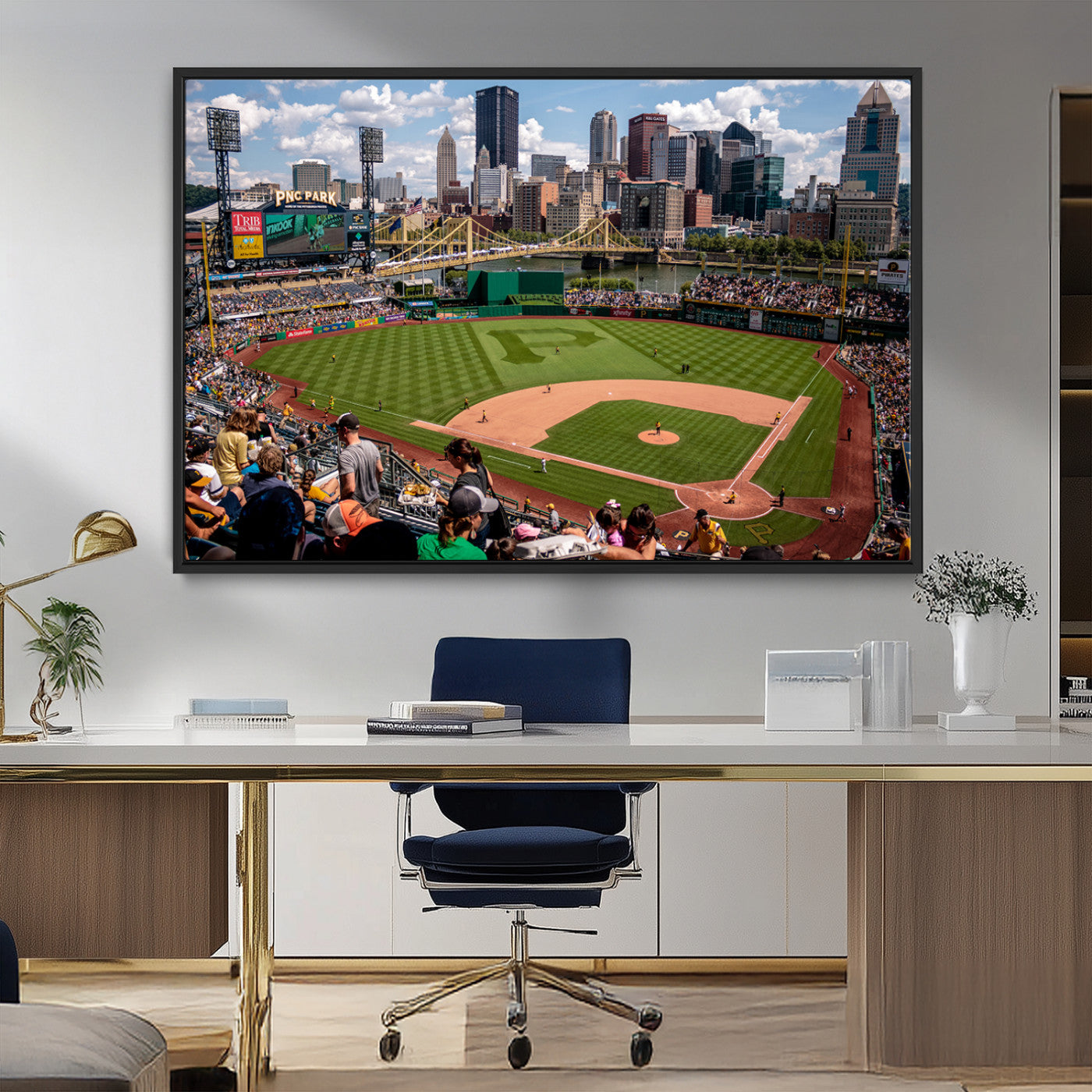 MGV-FC-36X24 - Pittsburgh Pirates Baseball Team Print - PNC Park Stadium Wall Art Canvas Print - Ready to Hang