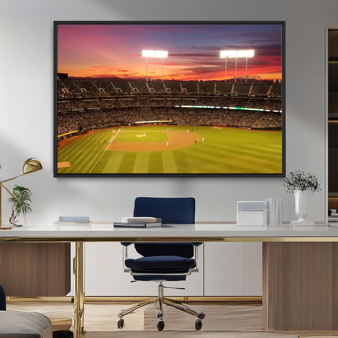 MGV-FC-36X24 - Oakland Athletics Baseball Team Print - Oakland Coliseum Stadium Wall Art Canvas Print