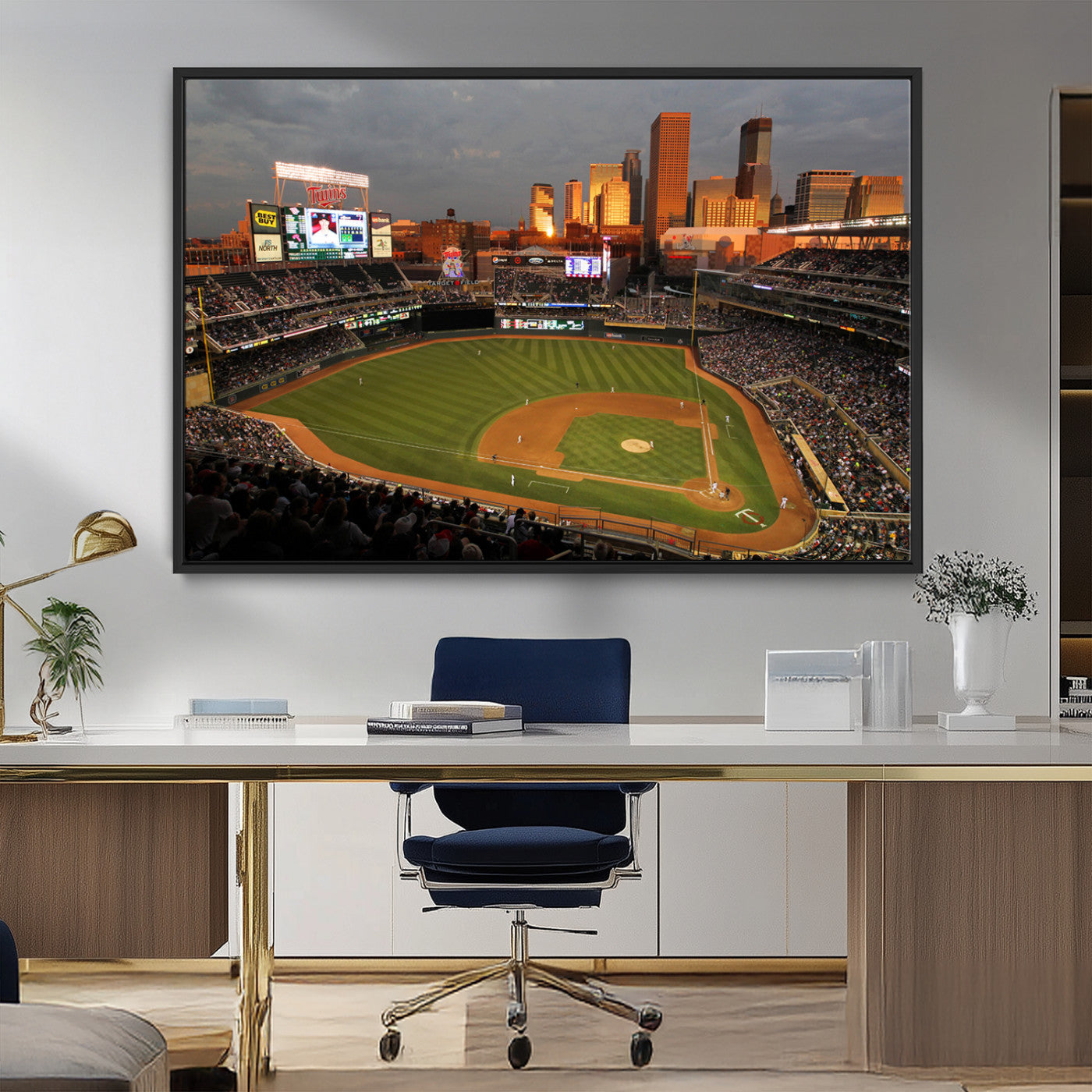 MGV-FC-36X24 - Minnesota Twins Baseball Team Print - Minneapolis Target Field Stadium Wall Art Canvas Print