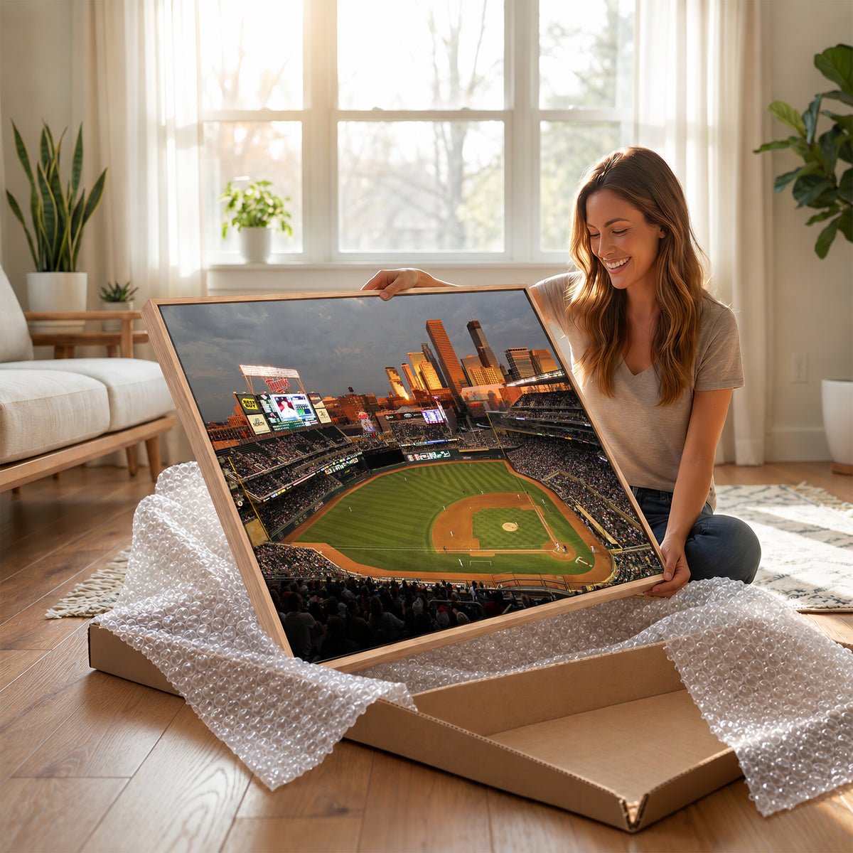 99822-MGV-CV-36X24 - Minnesota Twins Baseball Team Print, Minneapolis Target Field Stadium Wall Art