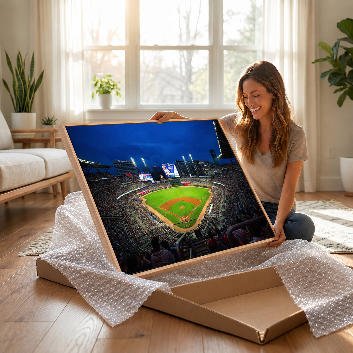 88590-MGV-CV-36X24 - Truist Park Night Game Canvas Art, Atlanta Braves Stadium