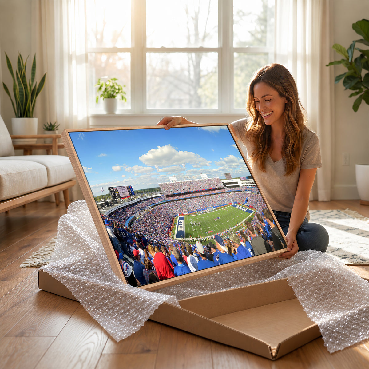 35302-MGV-CV-36X24 - Buffalo Bills NFL Football Team Print, Game Day at Buffalo Highmark Stadium