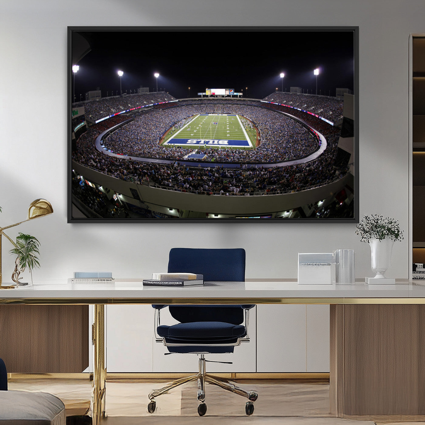 MGV-FC-36X24 - Buffalo Bills NFL Football Team Print - Buffalo Highmark Stadium Wall Art Canvas Print
