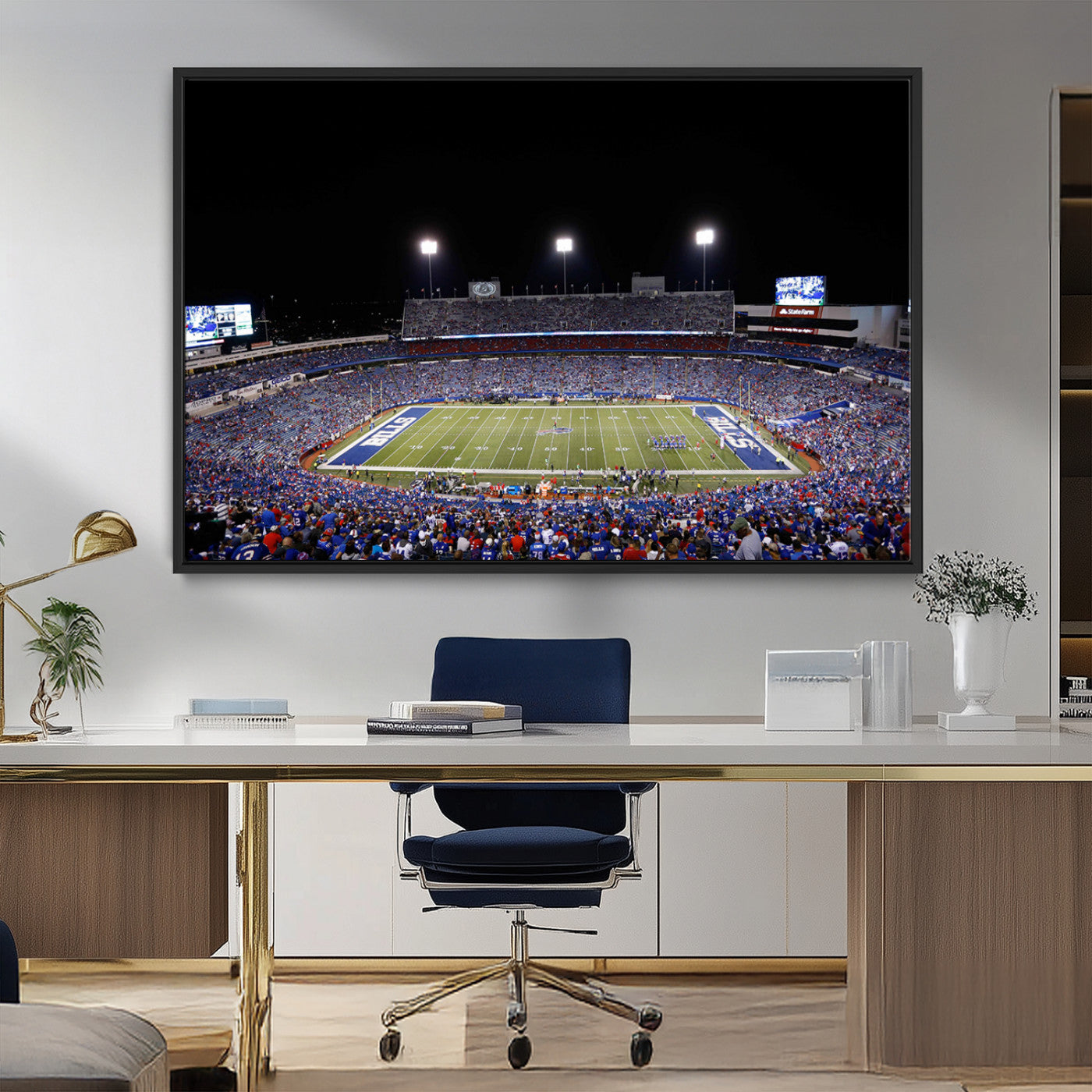 MGV-FC-36X24 - Buffalo Bills Wall Art - Buffalo Bills Stadium Canvas Print, Perfect Sports Decor for Living Rooms,