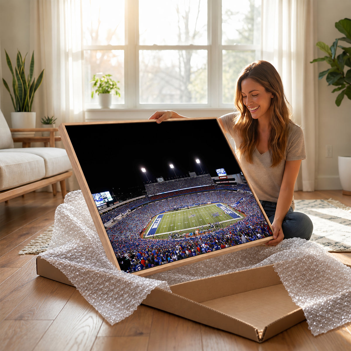 59036-MGV-CV-36X24 - Buffalo Bills Wall Art, Buffalo Bills Stadium Canvas Print for Sports Decor