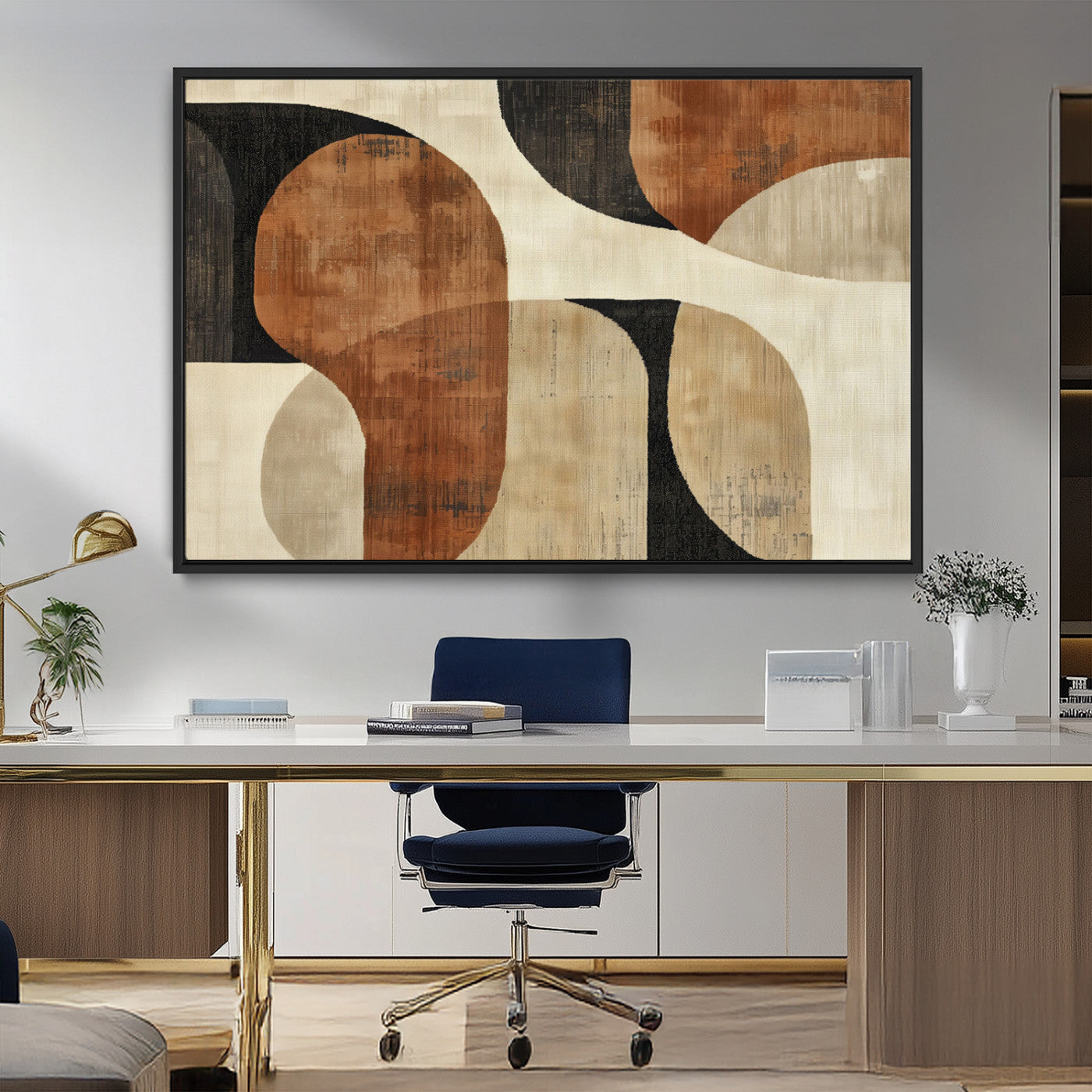 MGV-FC-36X24 - Wabi Sabi Abstract Wall Art Canvas Print | Large Minimalist Modern Geometric Wall Decor for Living