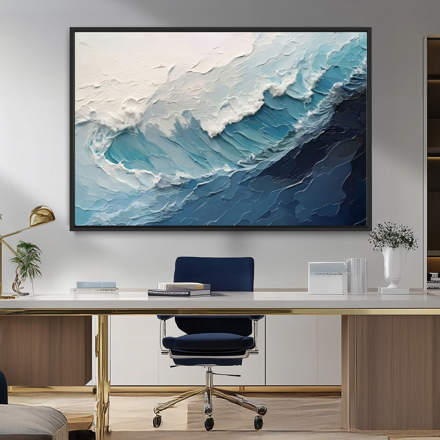 MGV-FC-36X24 - Ocean Wave Canvas Wall Art Print - Coastal Wall Decor for Living Room - Large Ocean Wave Wall Art