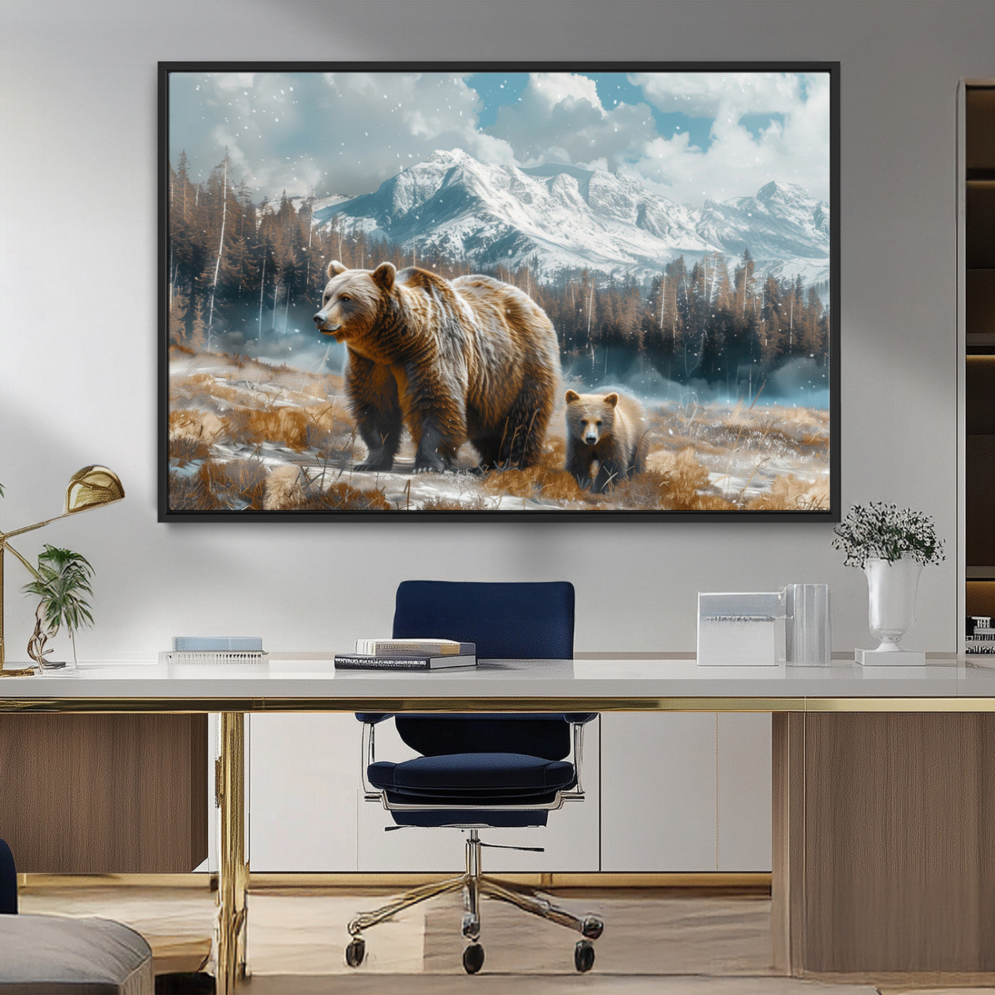 MGV-FC-36X24 - Bear and Baby Bear Wall Art Canvas Print