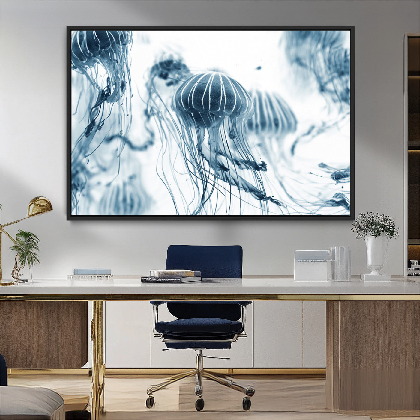 MGV-FC-36X24 - Abstract Jellyfish Canvas Print Wall Art