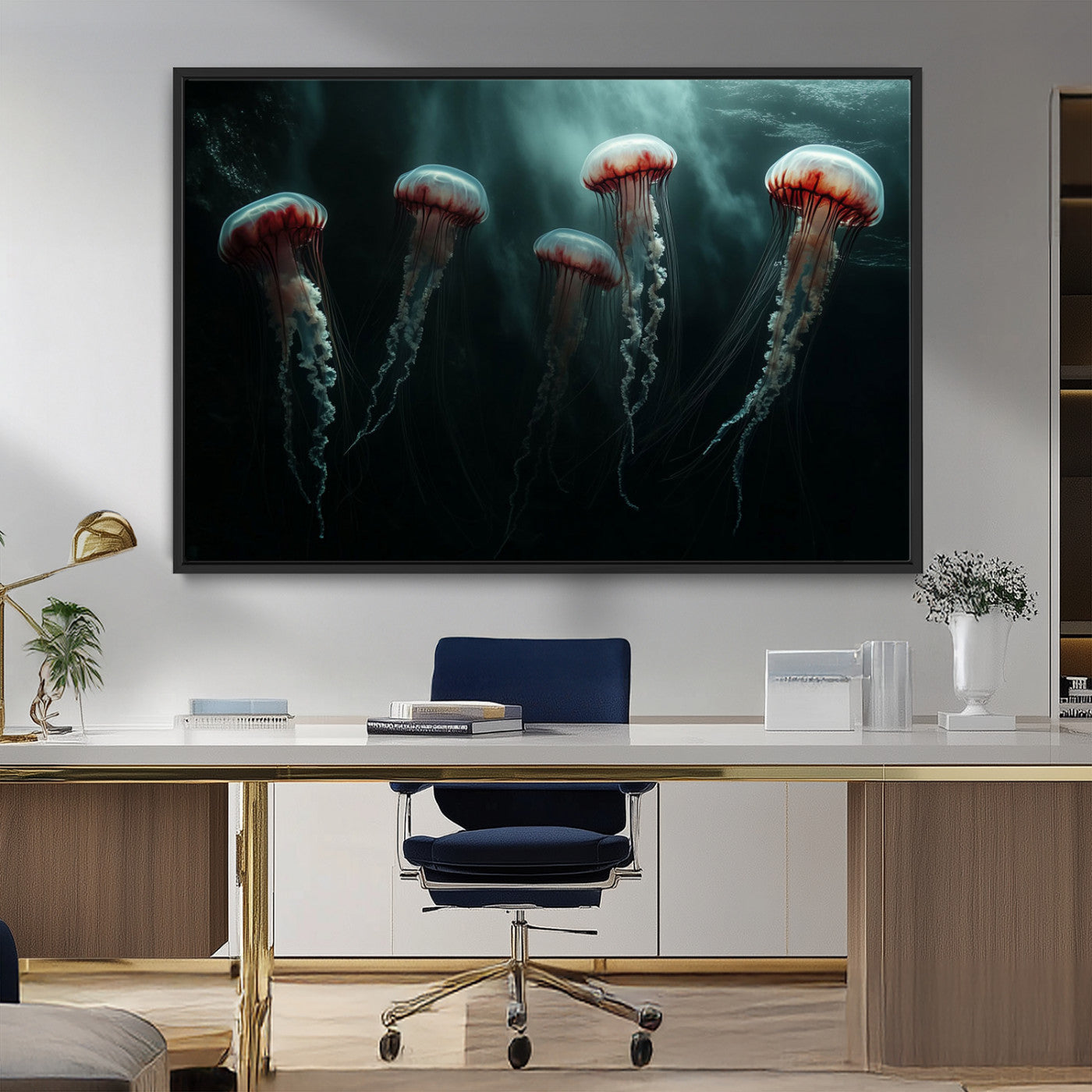 MGV-FC-36X24 - Abstract Jellyfish Wall Art Canvas Print