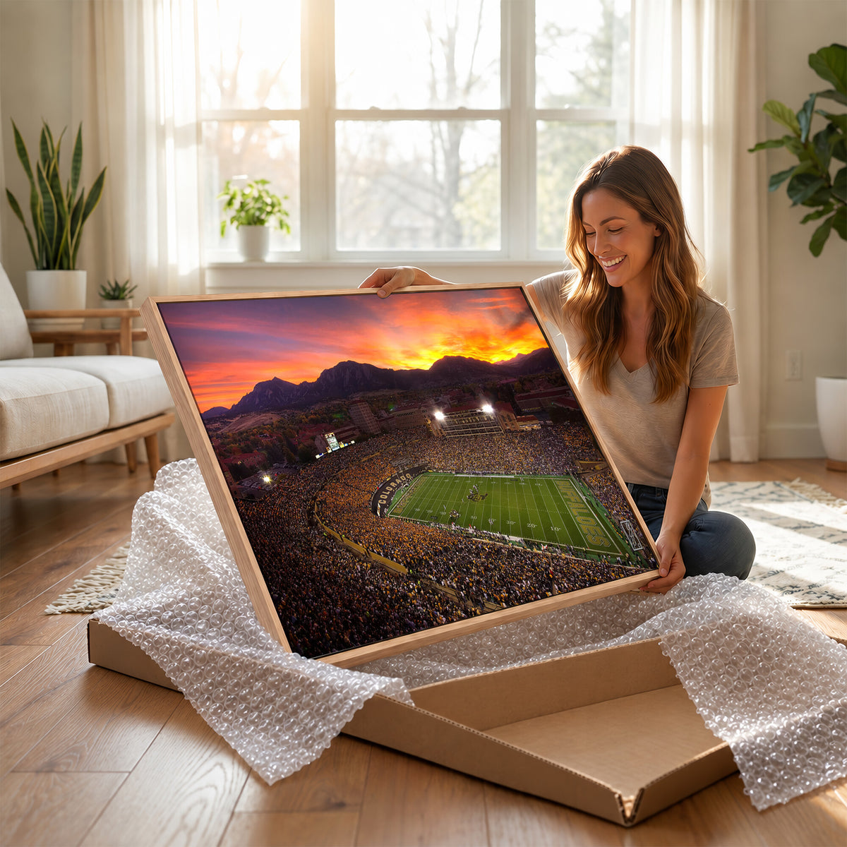 84649-MGV-CV-36X24 - Folsom Field, University of Colorado Buffaloes Football, Extra Large Game Room Wall Decor