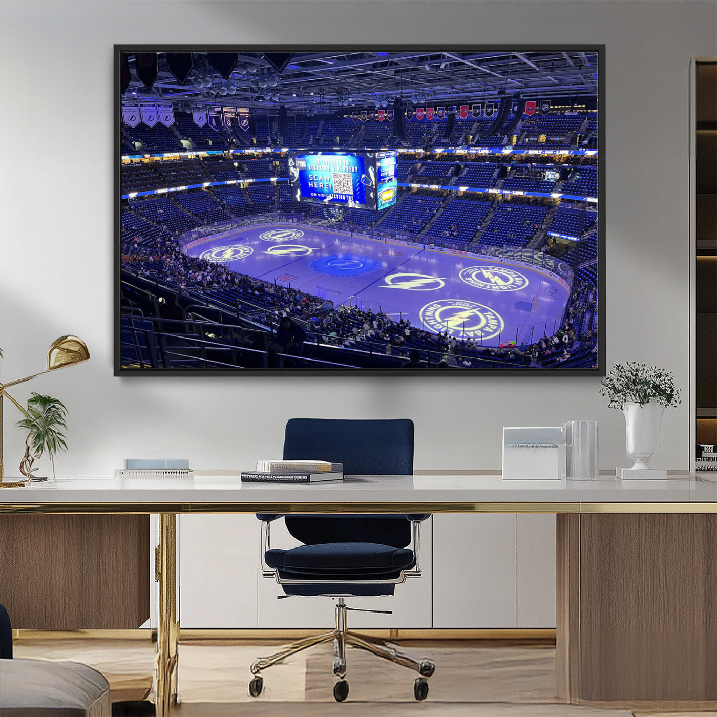 MGV-FC-36X24 - Amalie Arena Florida Wall Art Canvas Print - NHL Hockey Stadium Print Wall Art
