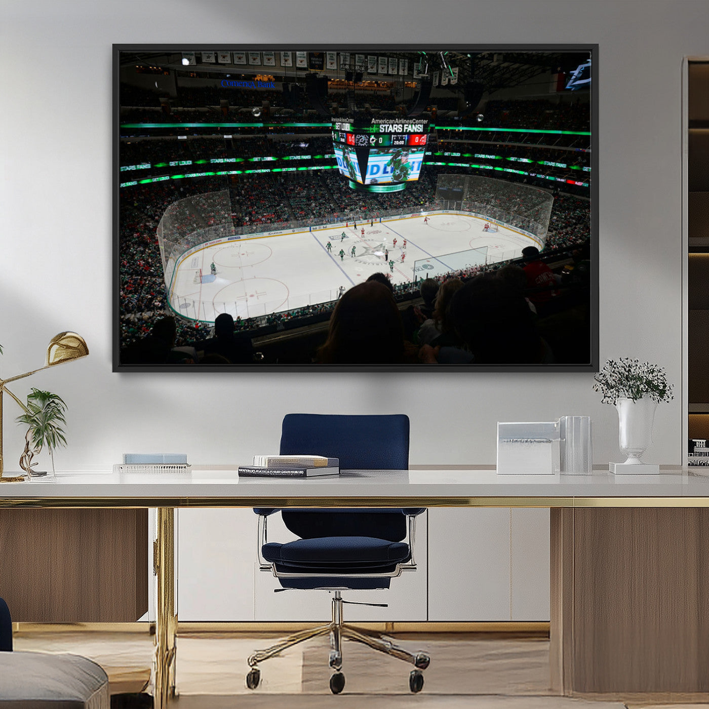 MGV-FC-36X24 - American Airlines Center Dallas Stars Wall Art Canvas Print - Dallas Hockey Arena Stadium Print