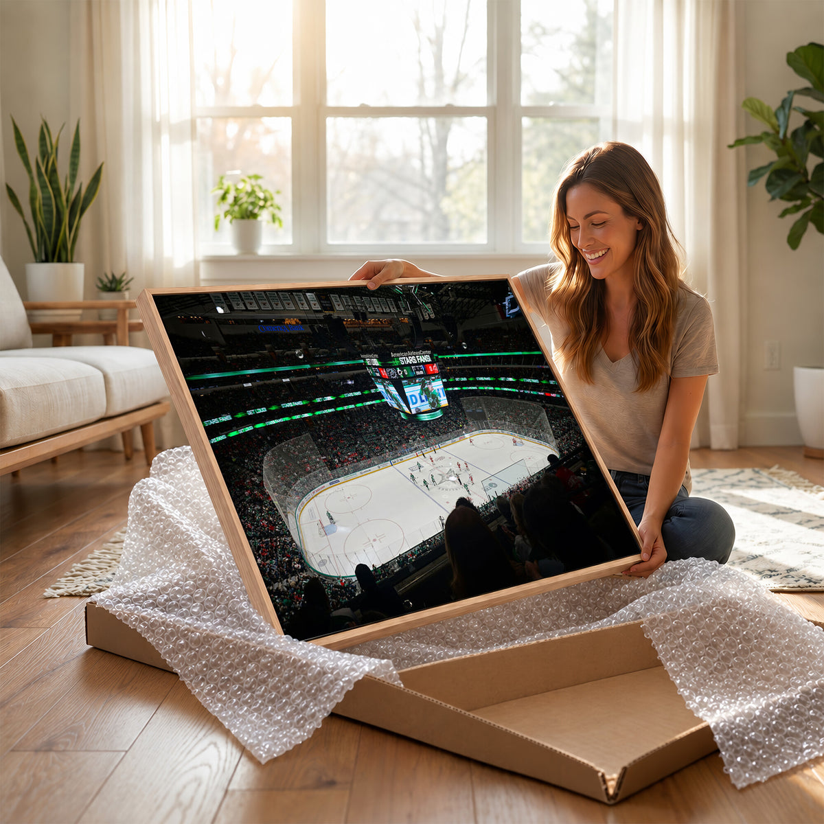 13876-MGV-CV-36X24 - American Airlines Center Dallas Stars Wall Art Canvas Print