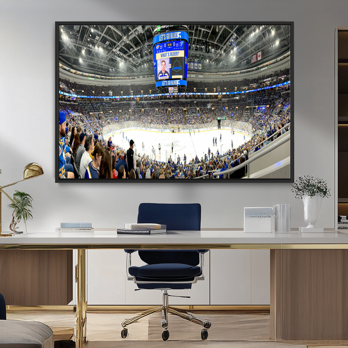 MGV-FC-36X24 - Enterprise Center | Missouri St. Louis Blues Ice Hockey Stadium Wall Art | Canvas Print | Ready to
