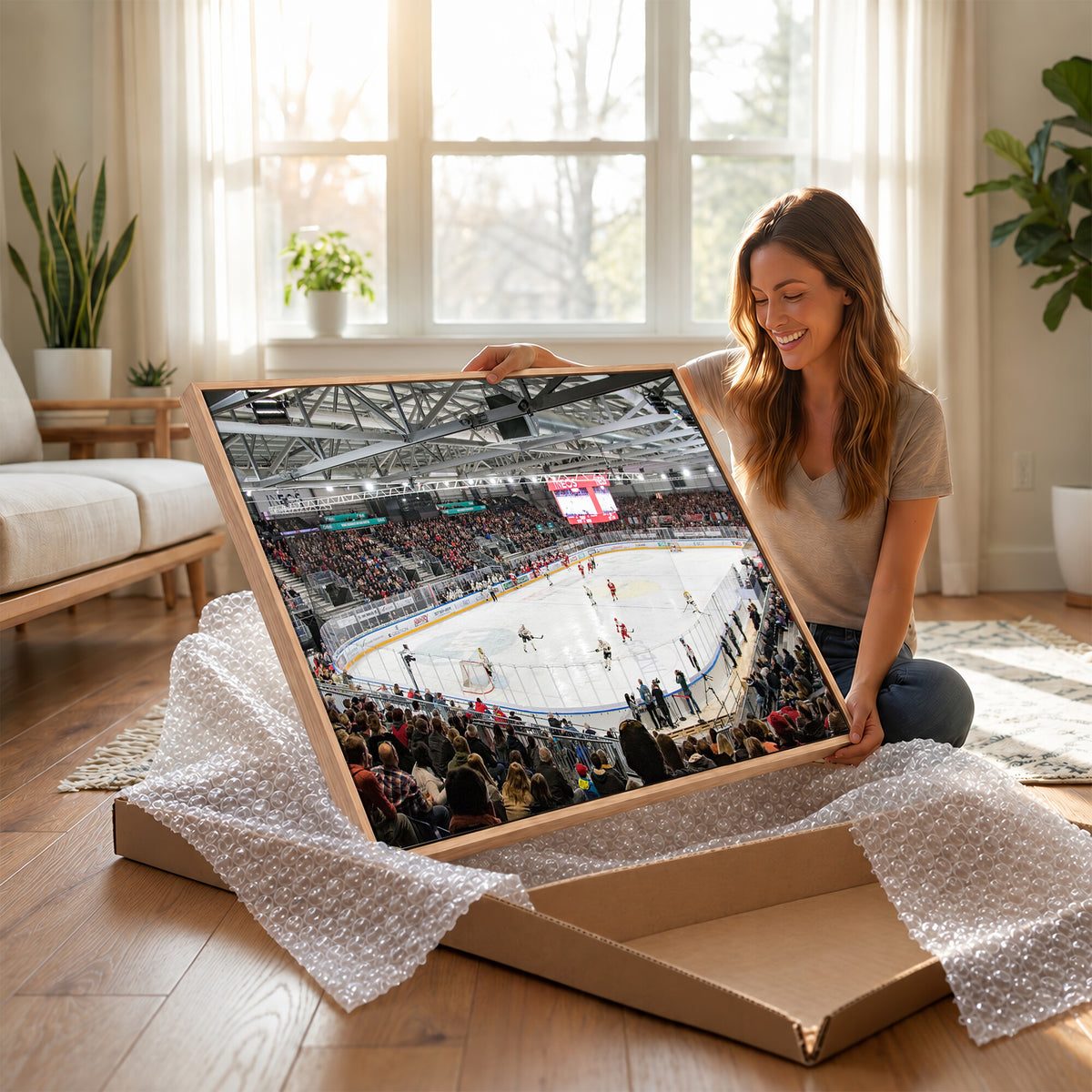 79352-MGV-CV-36X24 - Lausanne Arena Ice Hockey Stadium Wall Art Canvas Print