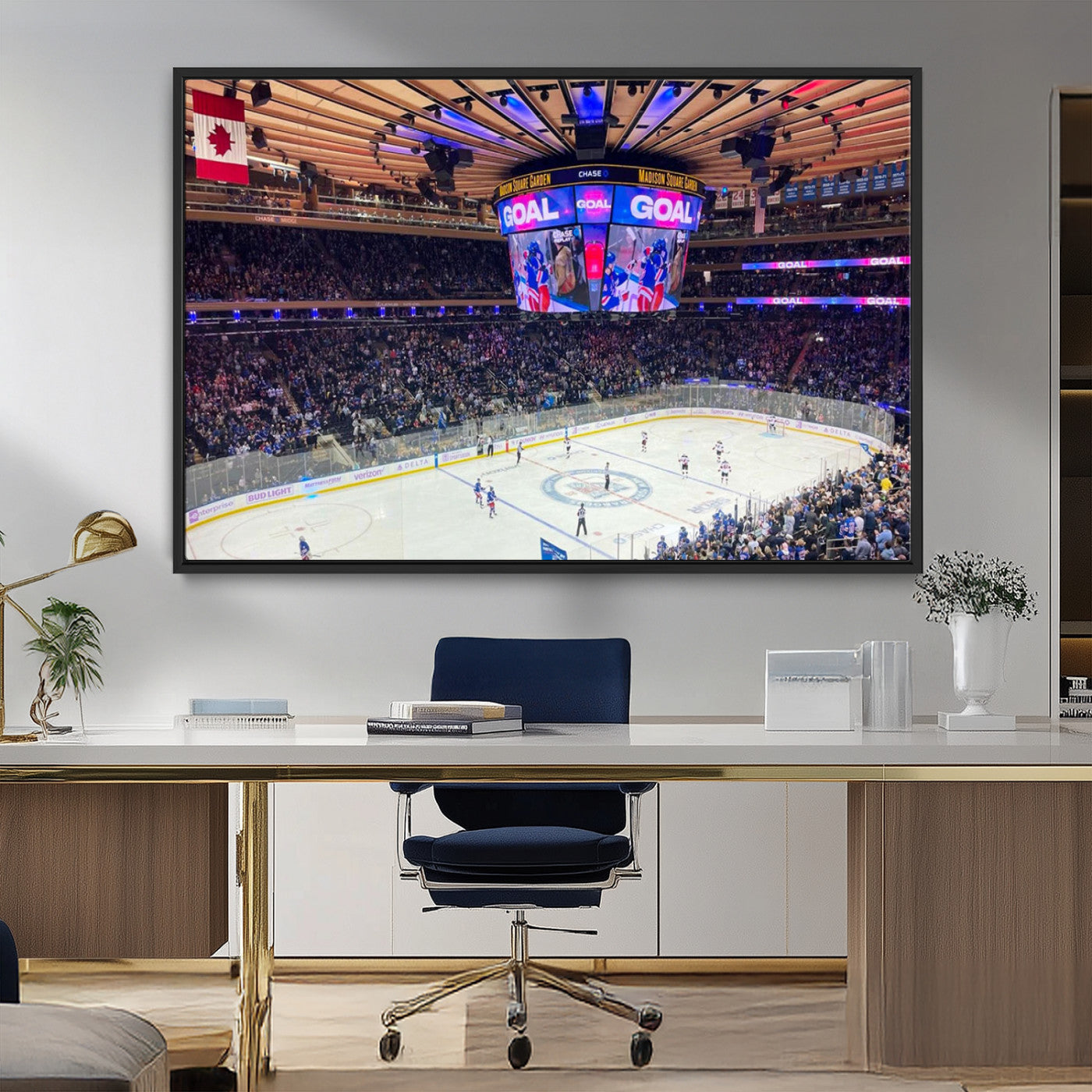 MGV-FC-36X24 - Madison New York Rangers Hockey Stadium Wall Art Canvas Print