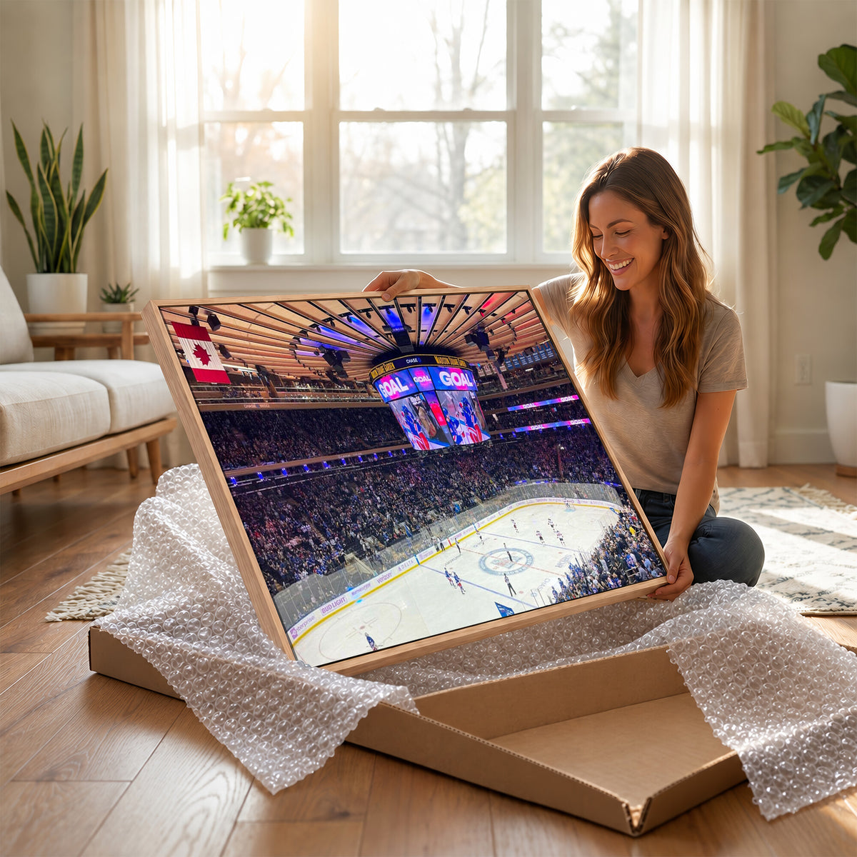36401-MGV-CV-36X24 - Madison Square Garden New York Rangers Hockey Stadium Wall Art Canvas