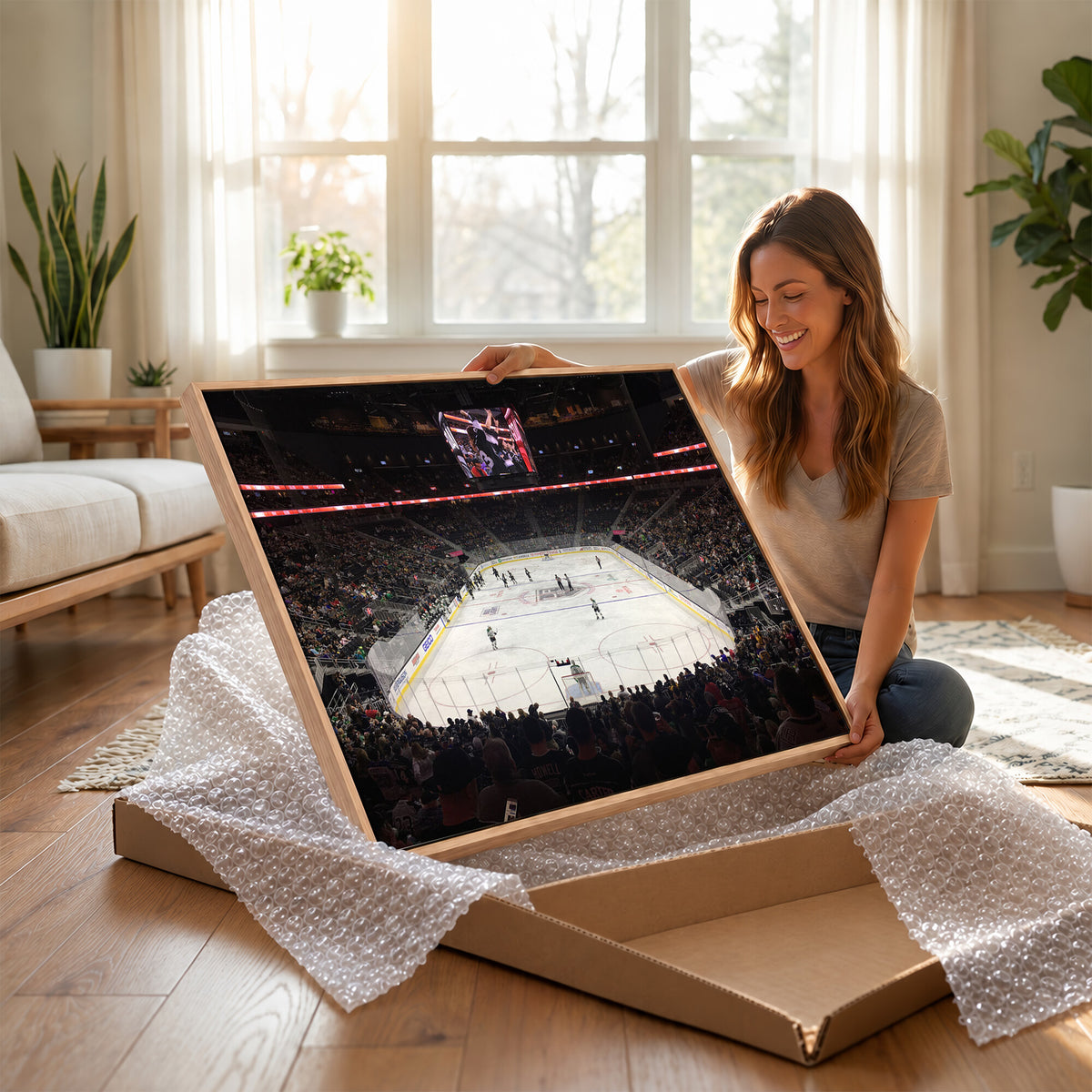 14802-MGV-CV-36X24 - T Mobile Arena Paradise Nevada Vegas Golden Knights Ice Hockey Stadium