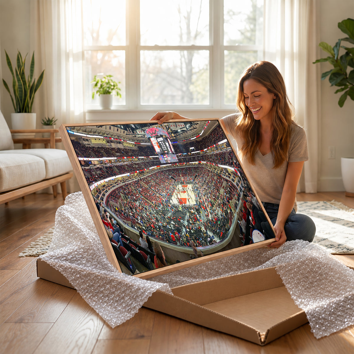 43481-MGV-CV-36X24 - United Center Chicago Bulls Stadium Wall Art Canvas Print