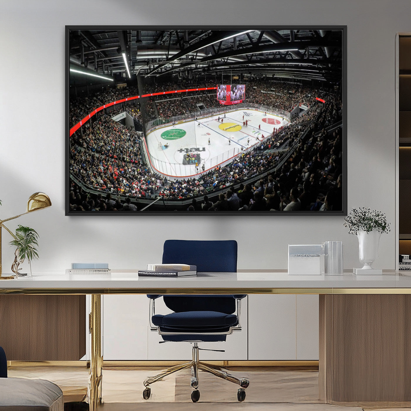 MGV-FC-36X24 - Vaudoise Lausanne Ice Hockey Arena Stadium Wall Art Canvas, Vaudoise Lausanne Ice Hockey Canvas