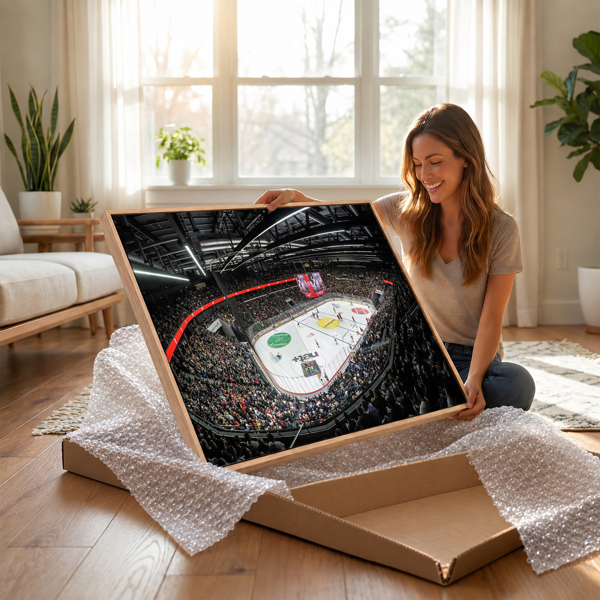 46282-MGV-CV-36X24 - Vaudoise Lausanne Ice Hockey Arena Stadium Wall Art Canvas