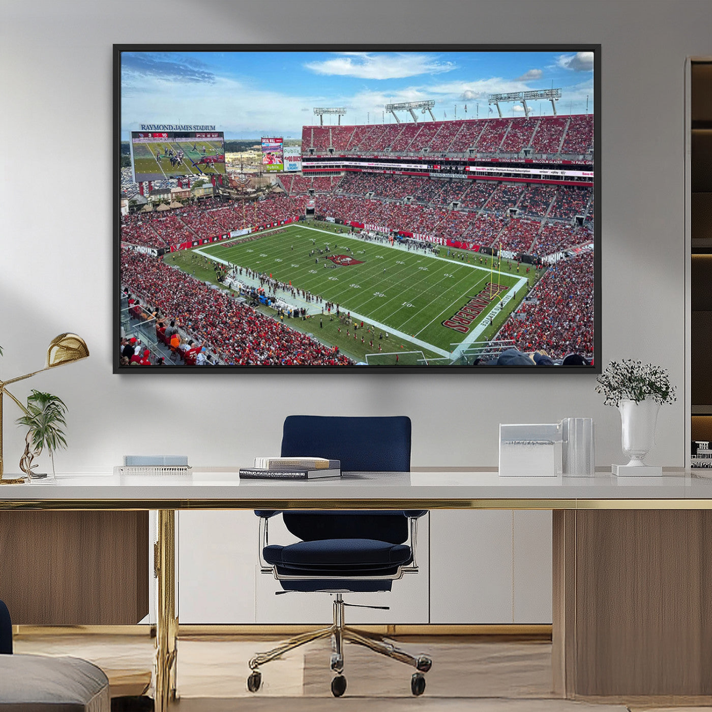 MGV-FC-36X24 - Florida Tampa Raymond James Stadium Wall Art Canvas Print - NFL Football Stadium Print Canvas