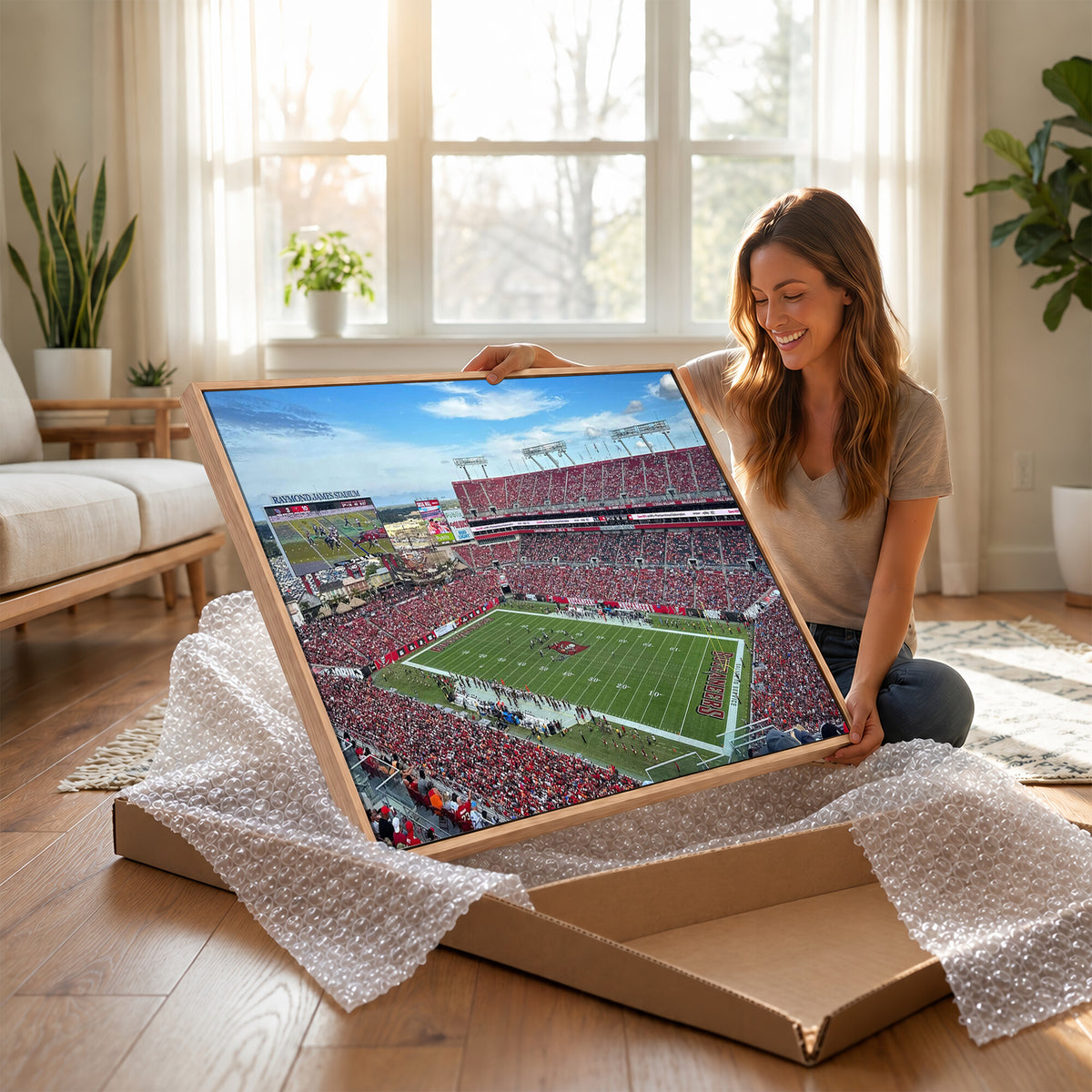 52828-MGV-CV-36X24 - Florida Tampa Raymond James Stadium Wall Art Canvas Print - NFL Football Stadium Print Canvas