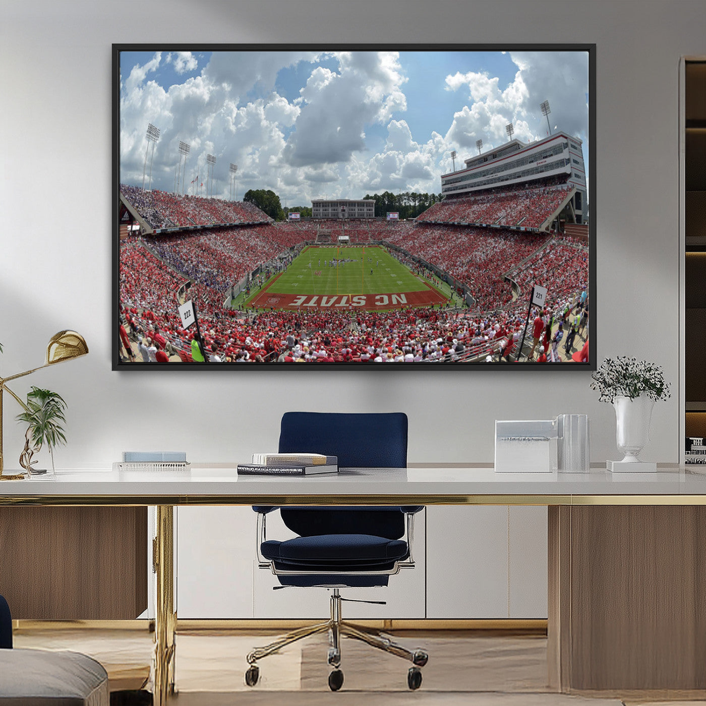 MGV-FC-36X24 - NC State Wolfpack Football Team Print Canvas- Raleigh Carter-Finley Stadium Wall Art Canvas Print