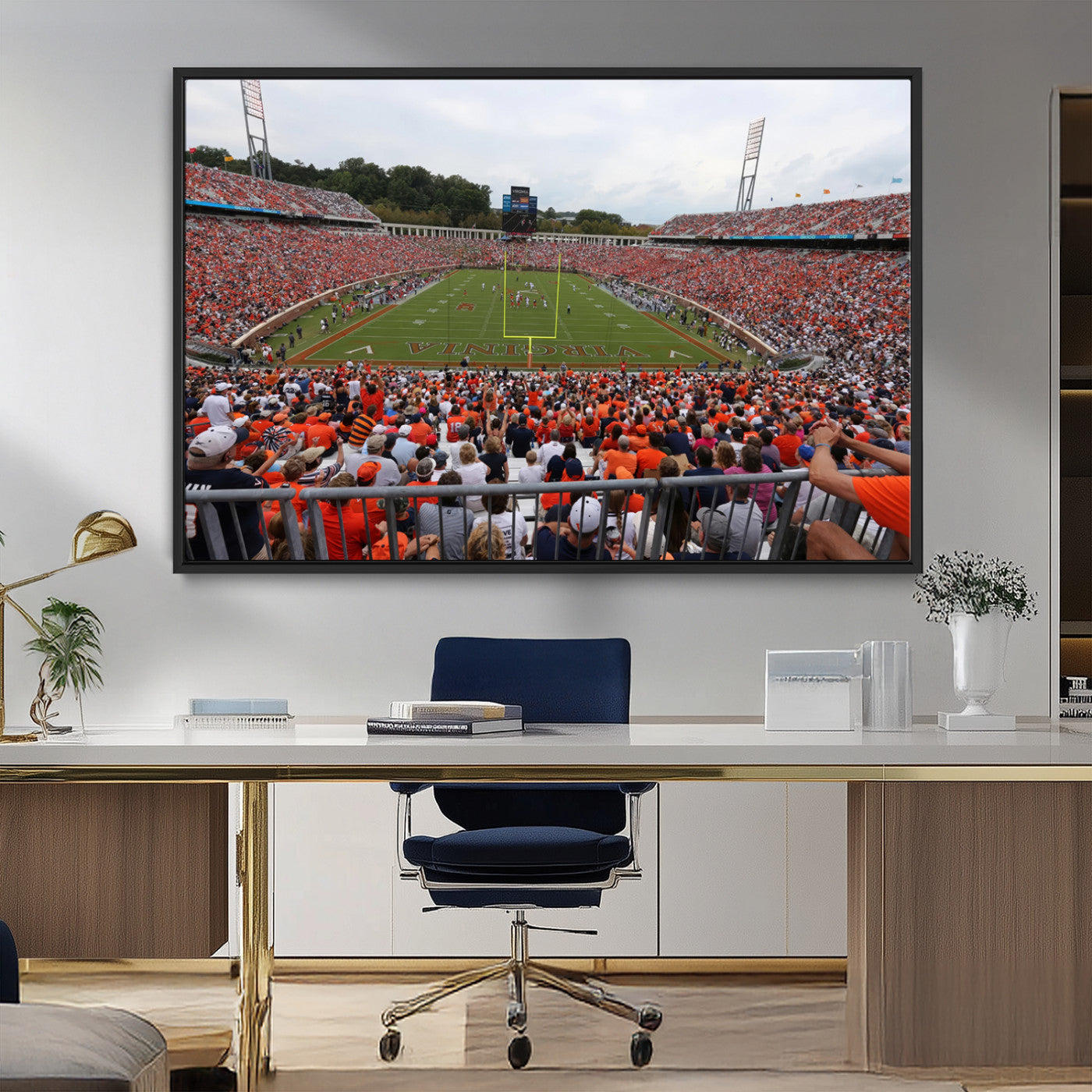 MGV-FC-36X24 - Virginia Cavaliers Football Team Print - Charlottesville Scott Stadium Print Wall Art Canvas