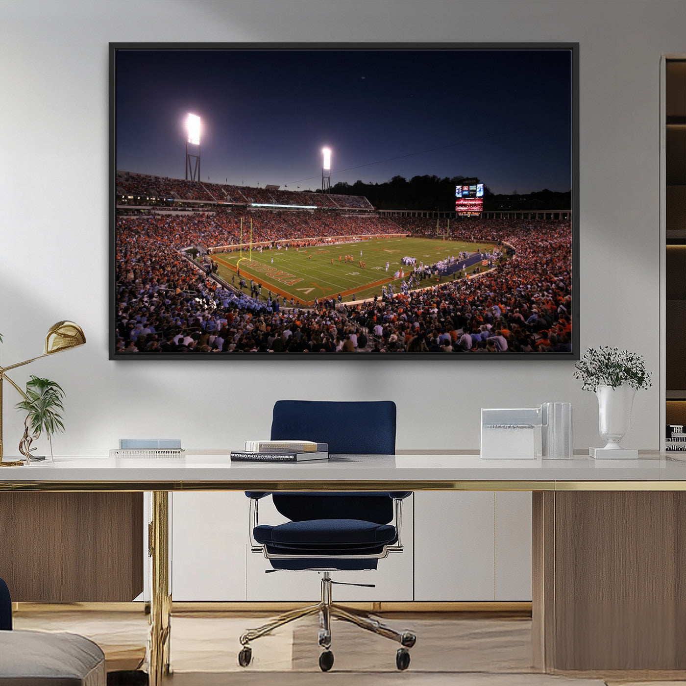 MGV-FC-36X24 - Virginia Cavaliers Football Team Print - Charlottesville Scott Stadium Canvas Print Wall Art