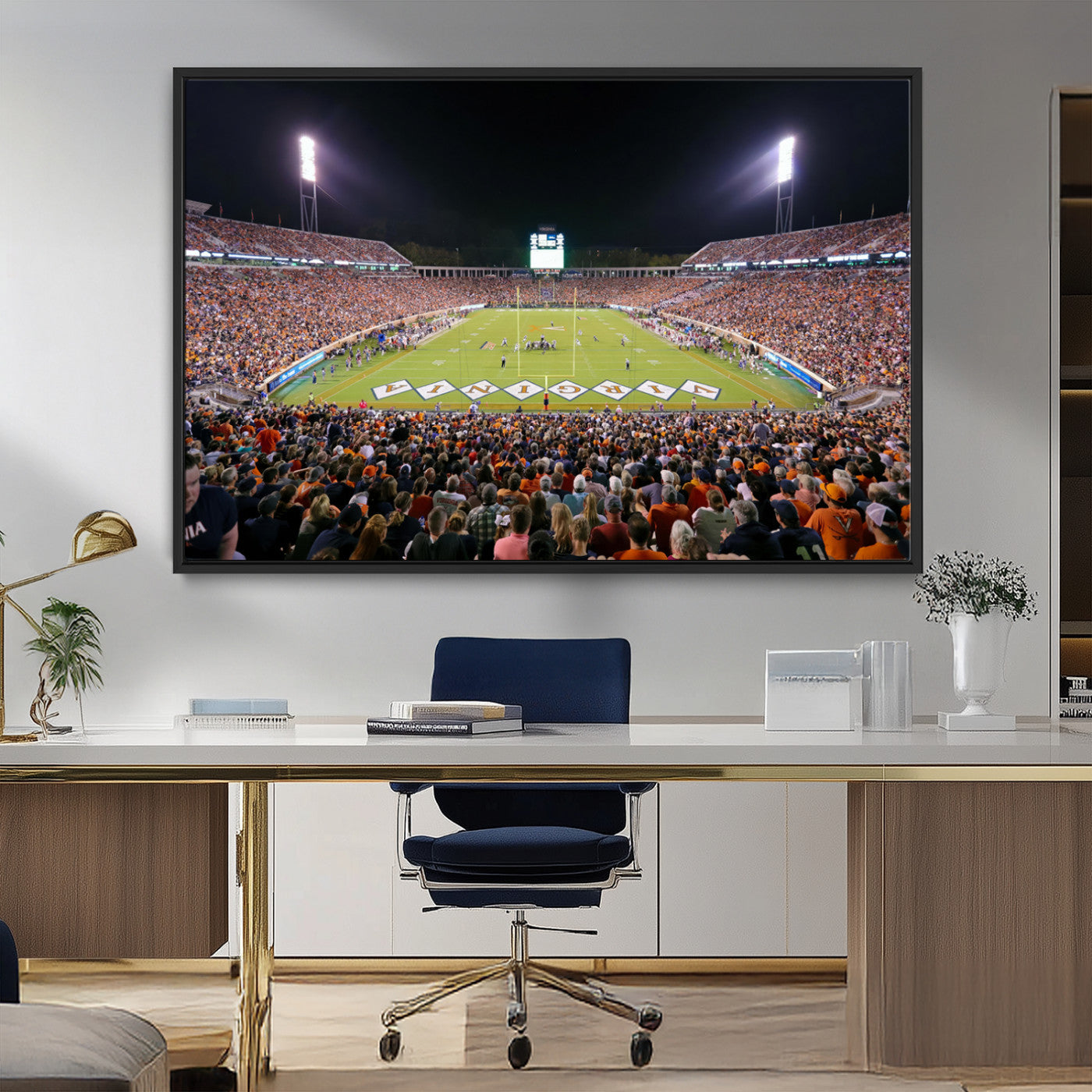 MGV-FC-36X24 - Virginia Cavaliers Football Team Print - Charlottesville Scott Stadium Wall Art Canvas Print
