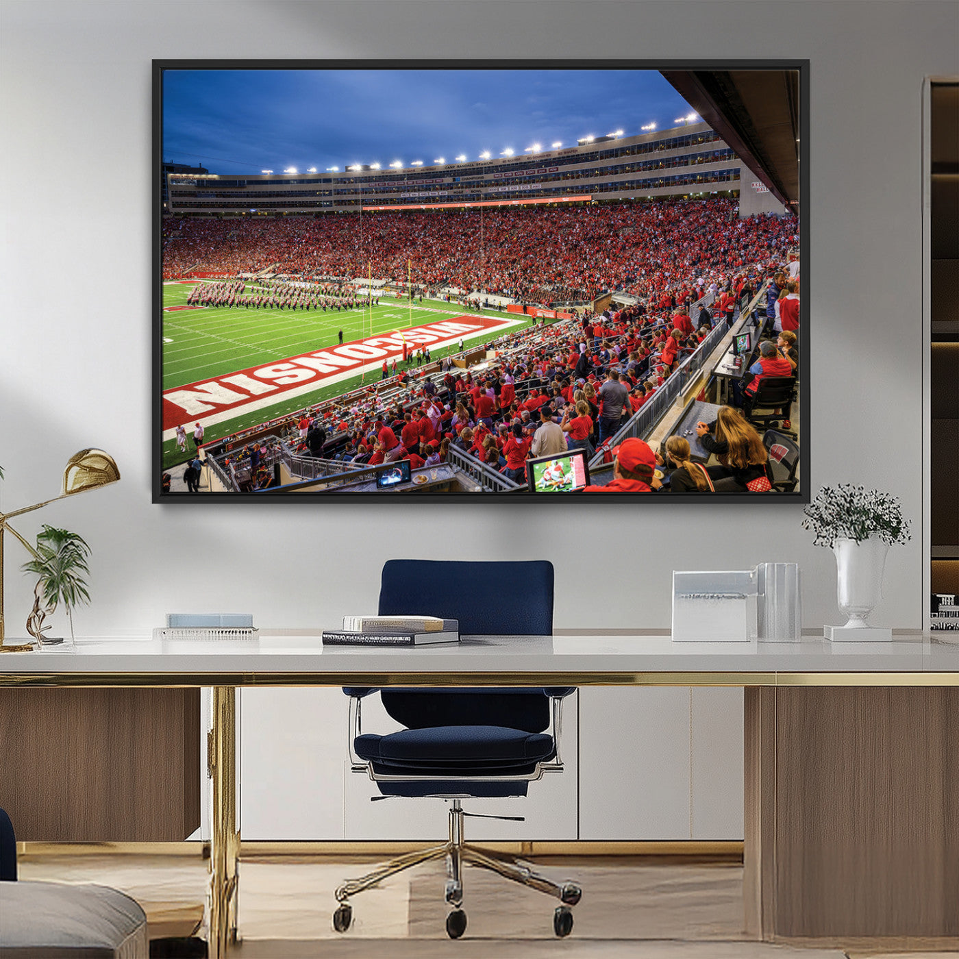 MGV-FC-36X24 - Wisconsin Badgers Football Team Print - Madison Camp Randall Stadium Wall Art, Wisconsin Badgers