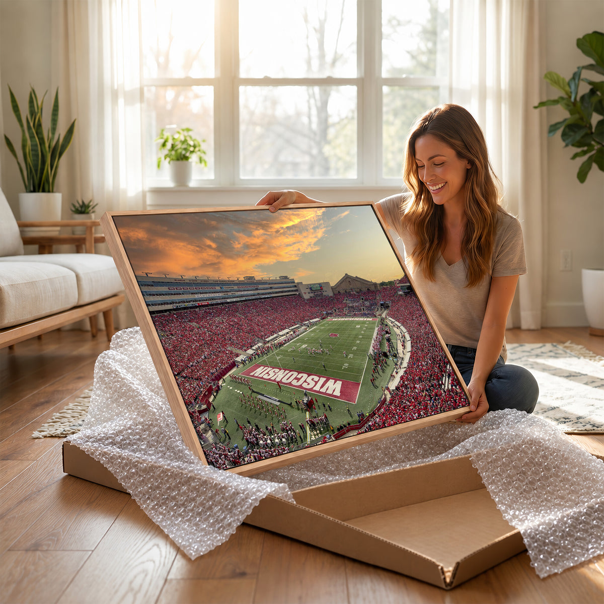 41472-MGV-CV-36X24 - Camp Randall Stadium Wisconsin Badgers Large Wall Art Canvas Print | College Football Stadium Wall