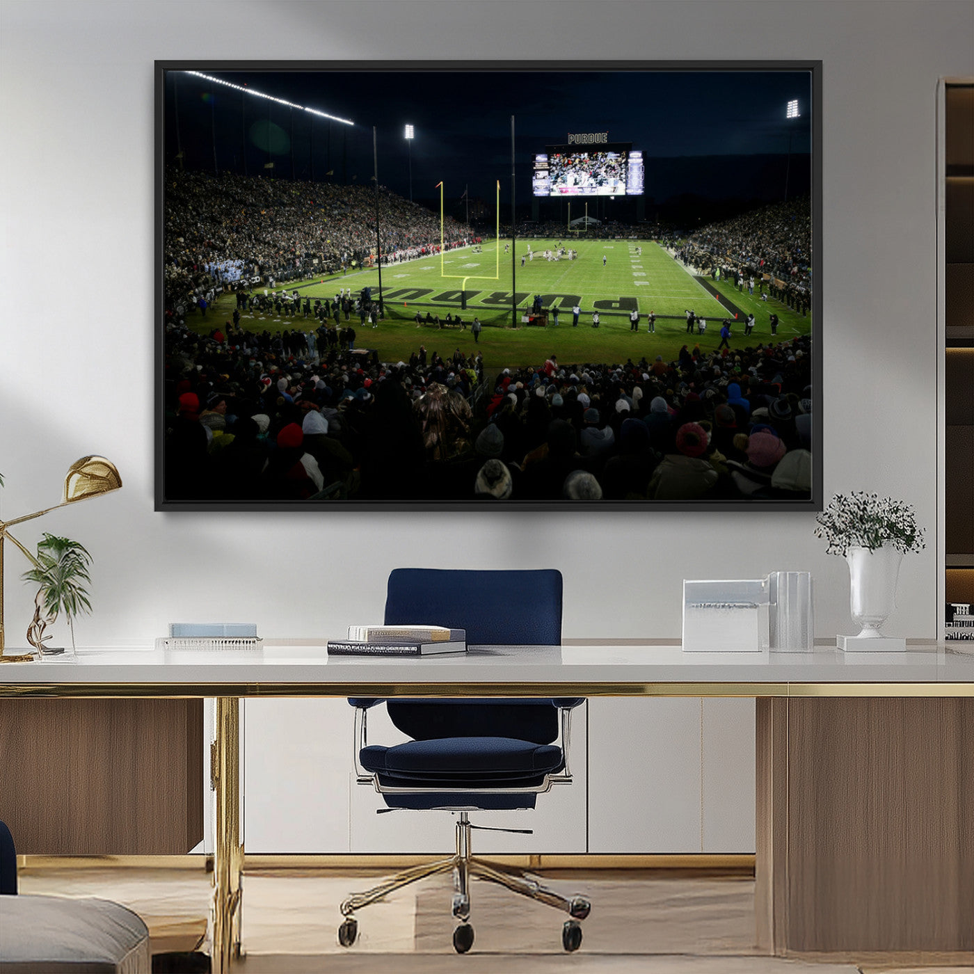 MGV-FC-36X24 - Purdue Boilermakers Football Team Print - West Lafayette Ross–Ade Stadium Wall Art Canvas Print