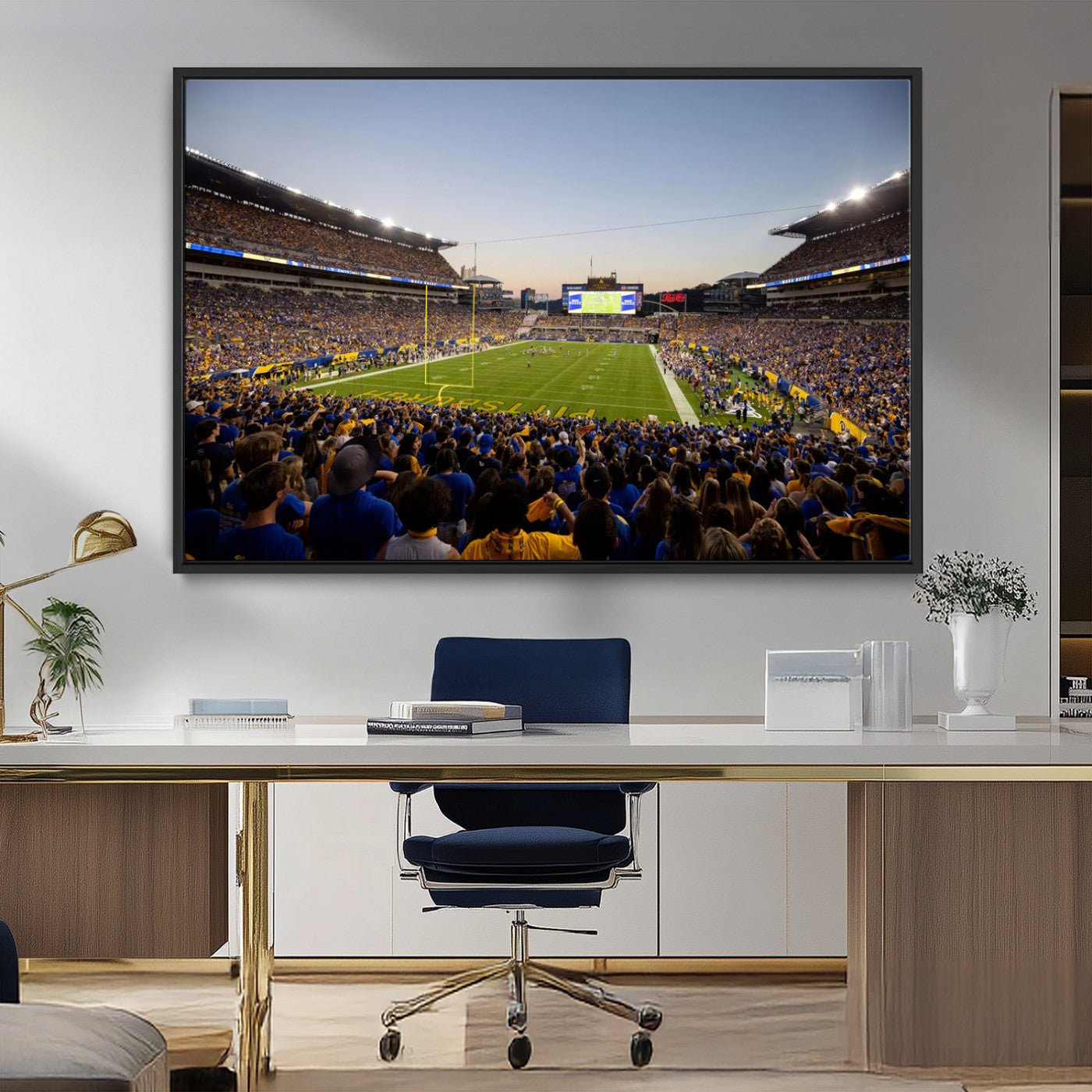 MGV-FC-36X24 - Pittsburgh Panthers Football Team Print - Pittsburgh Acrisure Stadium Wall Art Canvas Print