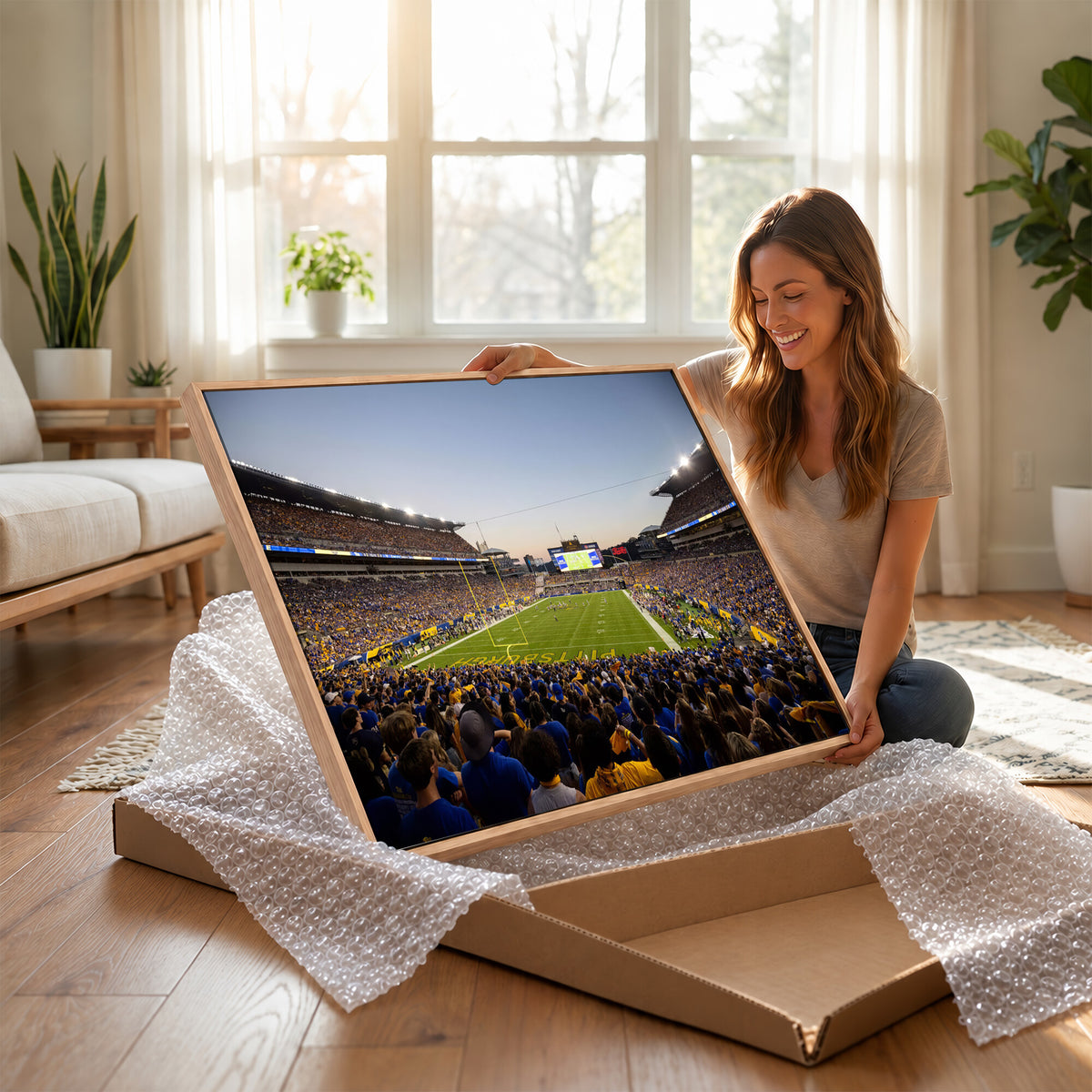 41853-MGV-CV-36X24 - Pittsburgh Panthers Football Team Print - Pittsburgh Acrisure Stadium Wall Art Canvas Print