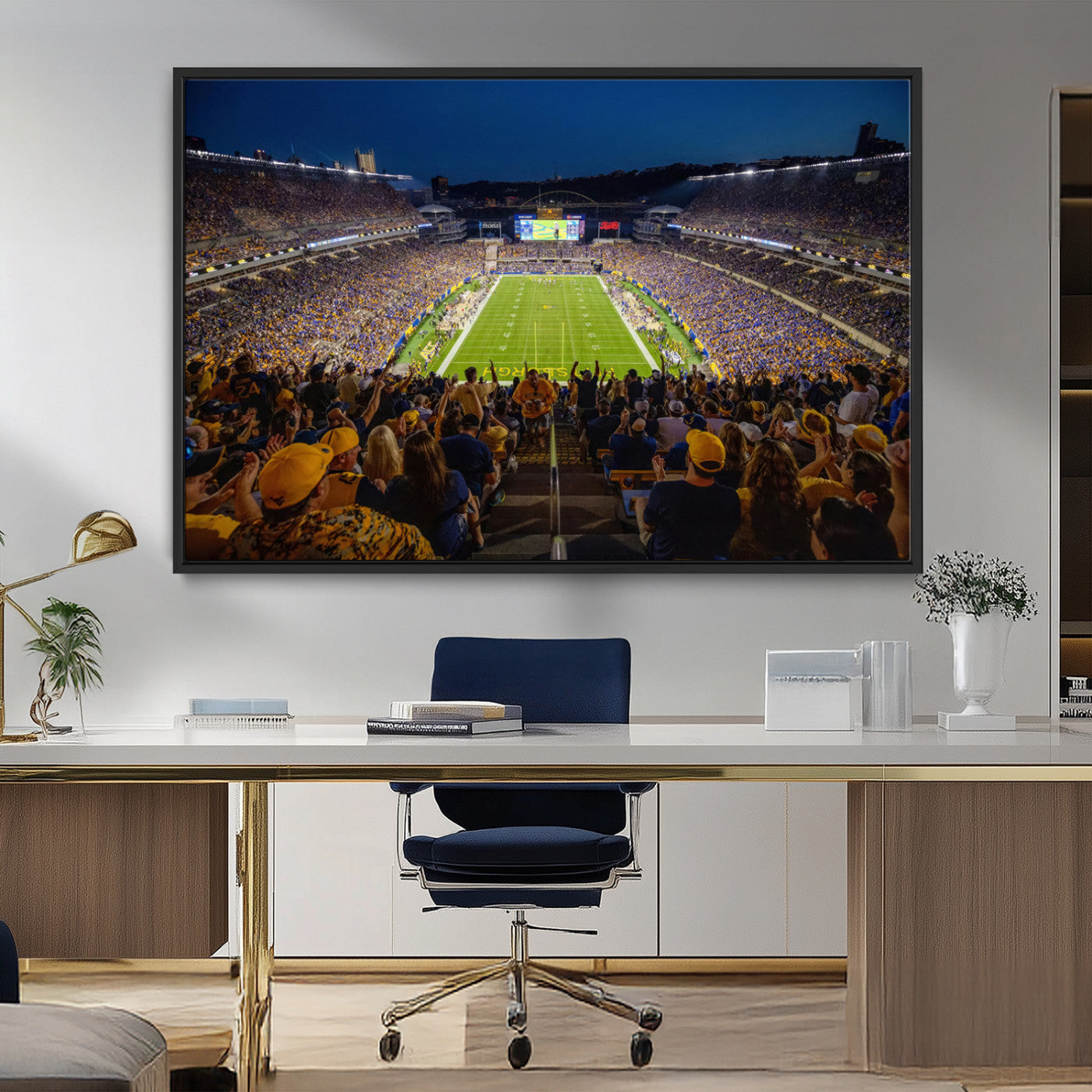 MGV-FC-36X24 - Pittsburgh Panthers Football Team Print - Pittsburgh Acrisure Stadium Wall Art Canvas Print