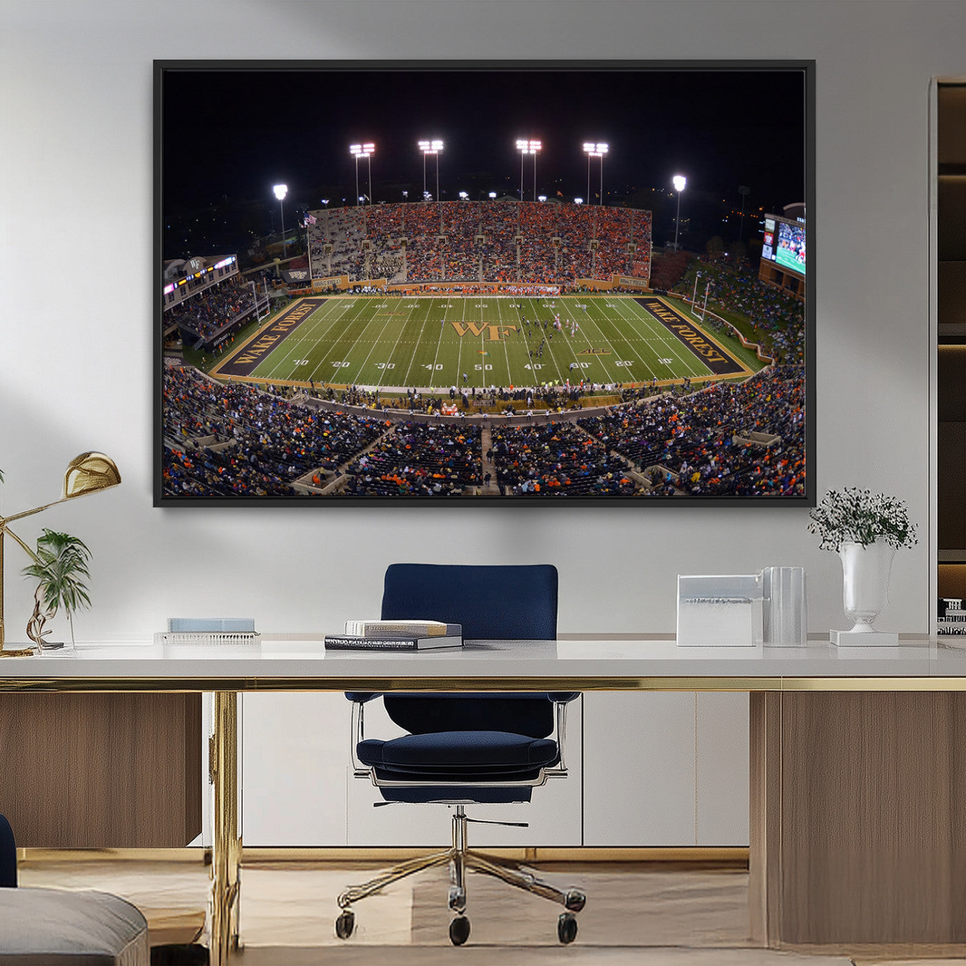 MGV-FC-36X24 - Demon Deacons Print Canvas, Football Team Print - Winston-Salem Allegacy Federal Credit Union