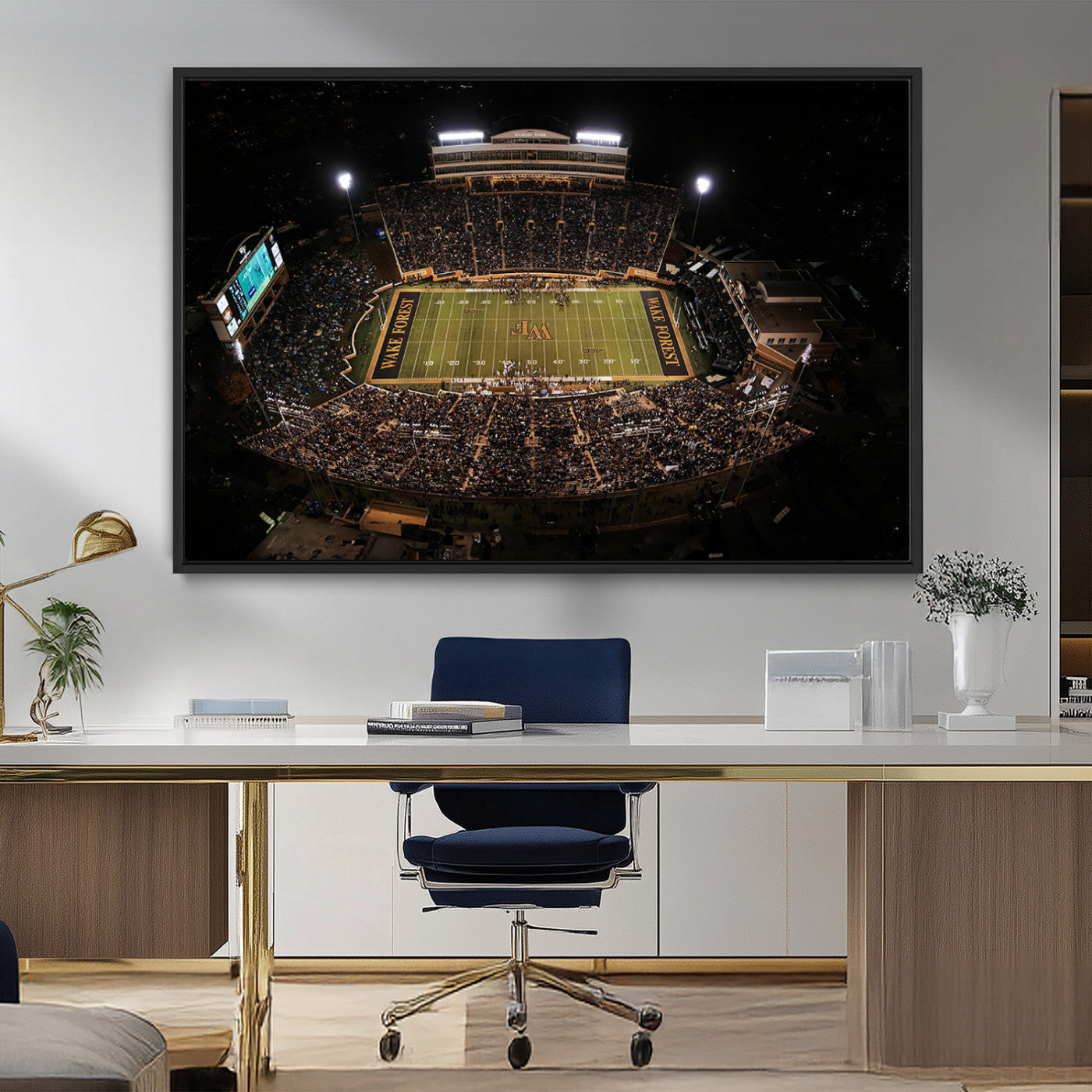 MGV-FC-36X24 - Wake Forest University Demon Deacons Canvas Printi, Football Team Print - Winston-Salem Allegacy